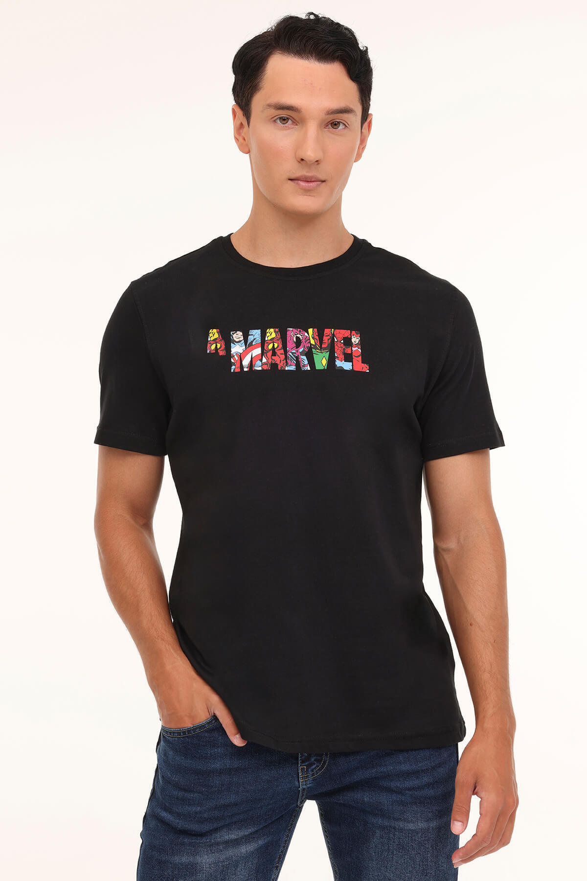 لامبرجک تی‌شرت آستین کوتاه مردانه ML MARVEL 11LSN1014 4FX مشکی