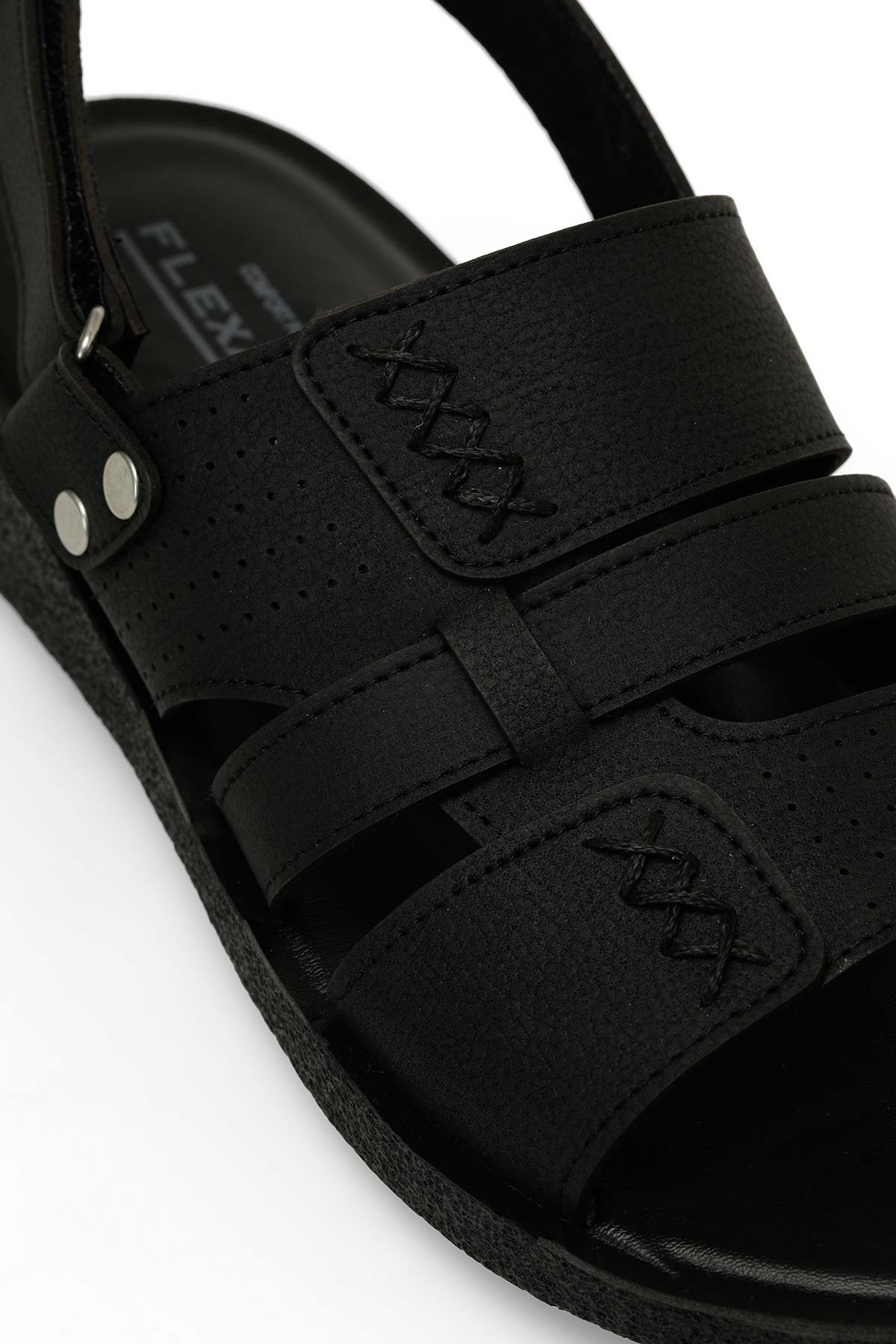 Flexall-CURASS 4FX Schwarze Herrensandalen 7