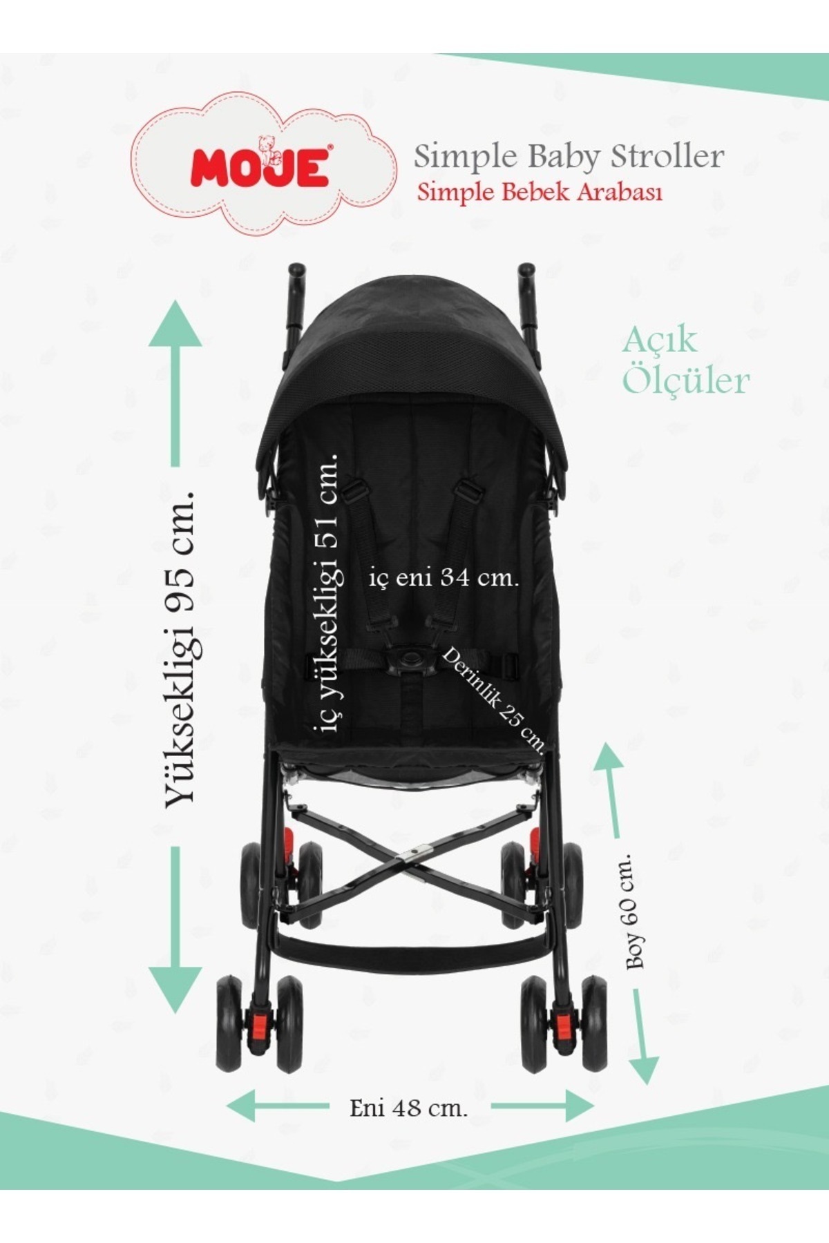 Moje Simple Turuncu Baston Bebek Arabası fotoğrafı 3 (önizleme)