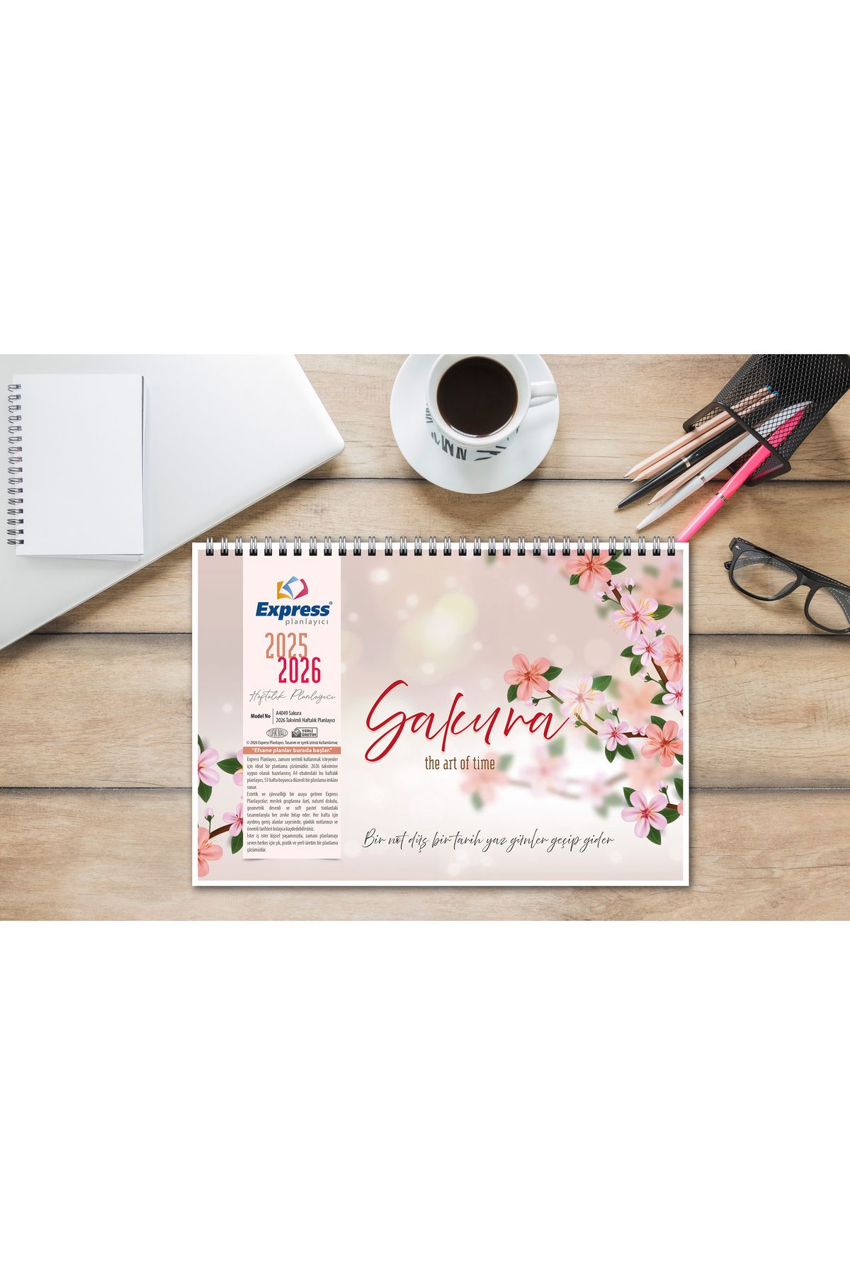 Express-2025-2026 Calendar A4 Size 53 Weekly Planner Sakura 2