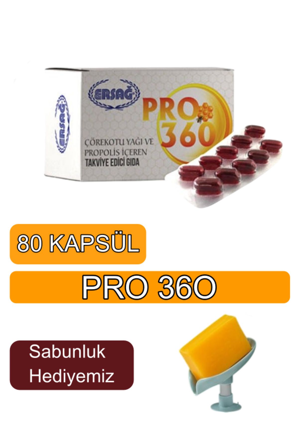 Ersağ Pro 360 ,propolis Ve Çörekotu Yağı Içeren Gıda Takviyesi ( Sabunluk Hediyemiz )