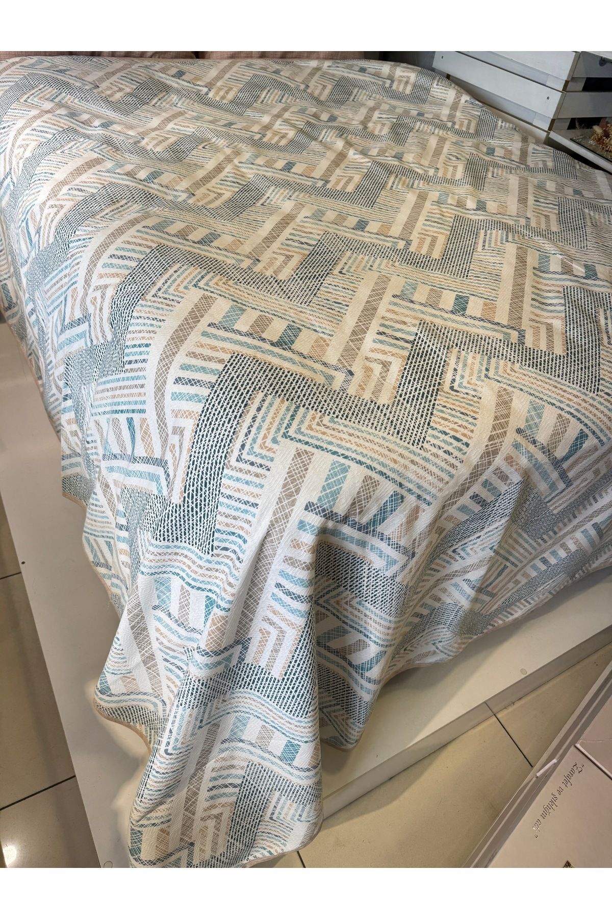 ŞENER HOME-Meander Pattern Printed 200X240 Cm. Double (Battal) Single Pike 5