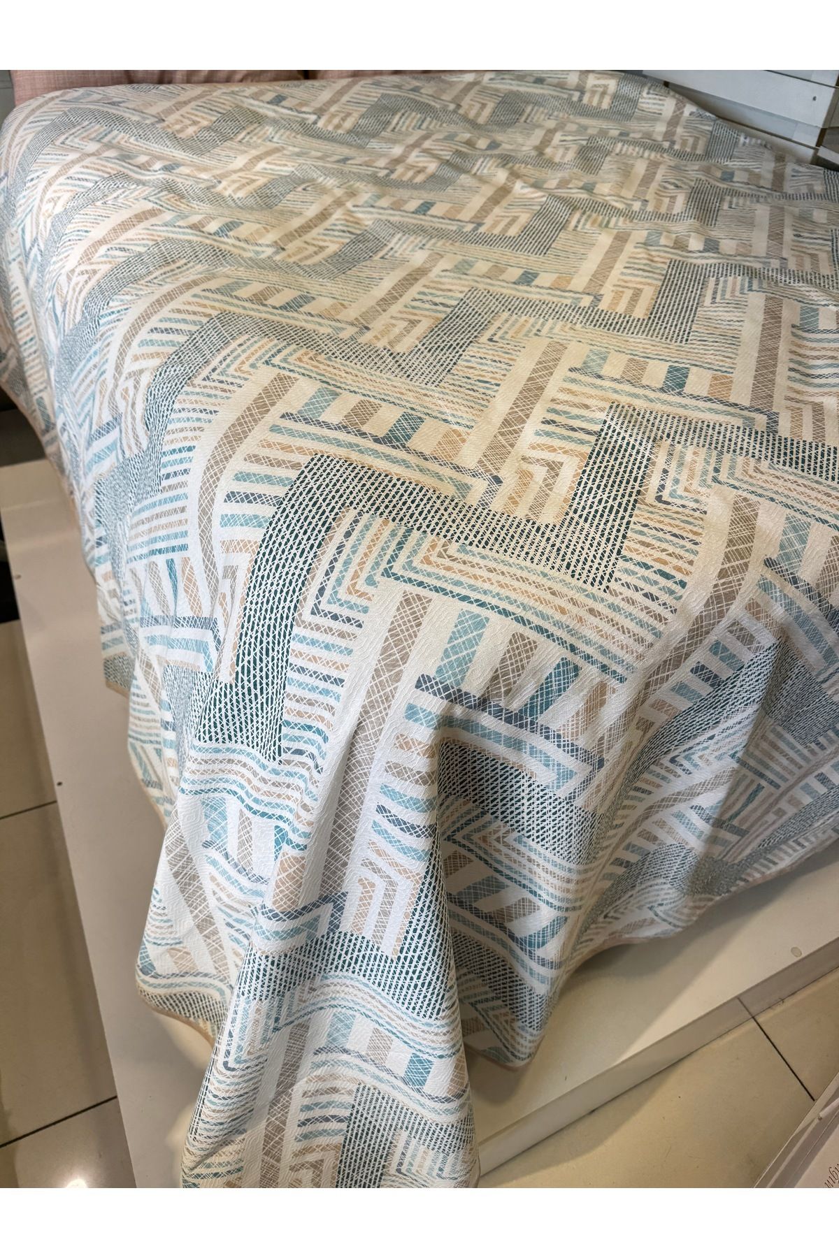 ŞENER HOME-Meander Pattern Printed 200X240 Cm. Double (Battal) Single Pike 3