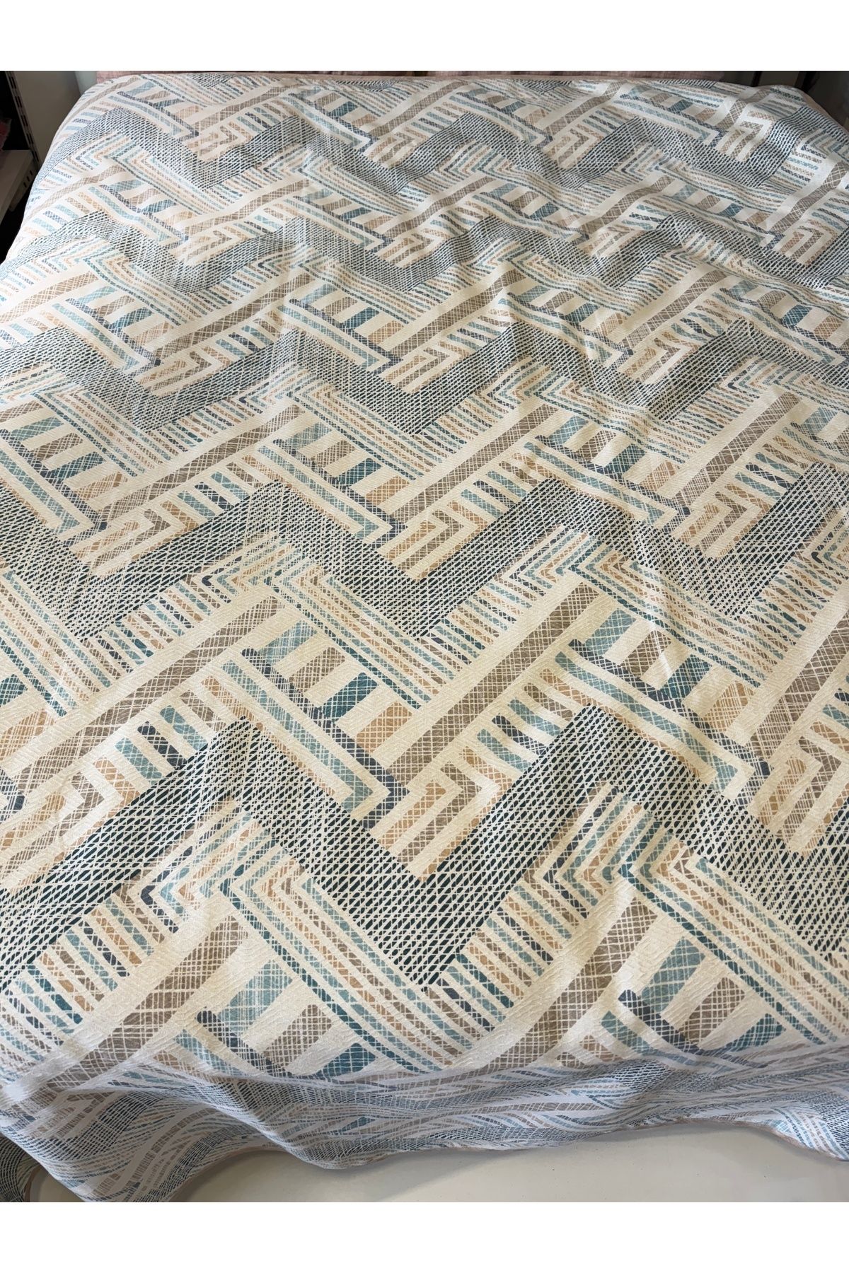 ŞENER HOME-Meander Pattern Printed 200X240 Cm. Double (Battal) Single Pike 4