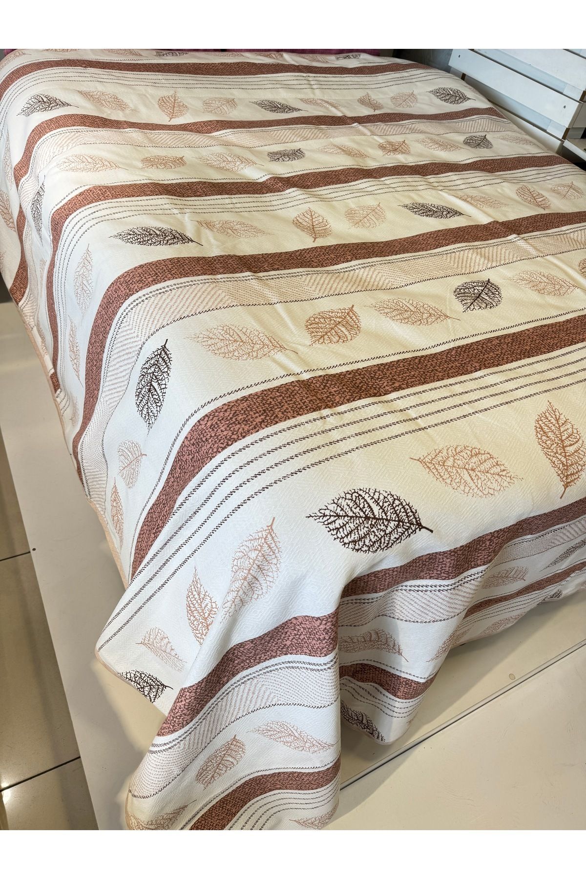 ŞENER HOME-Leaf Pattern Printed 150X240 Cm. Single Single Pike 6