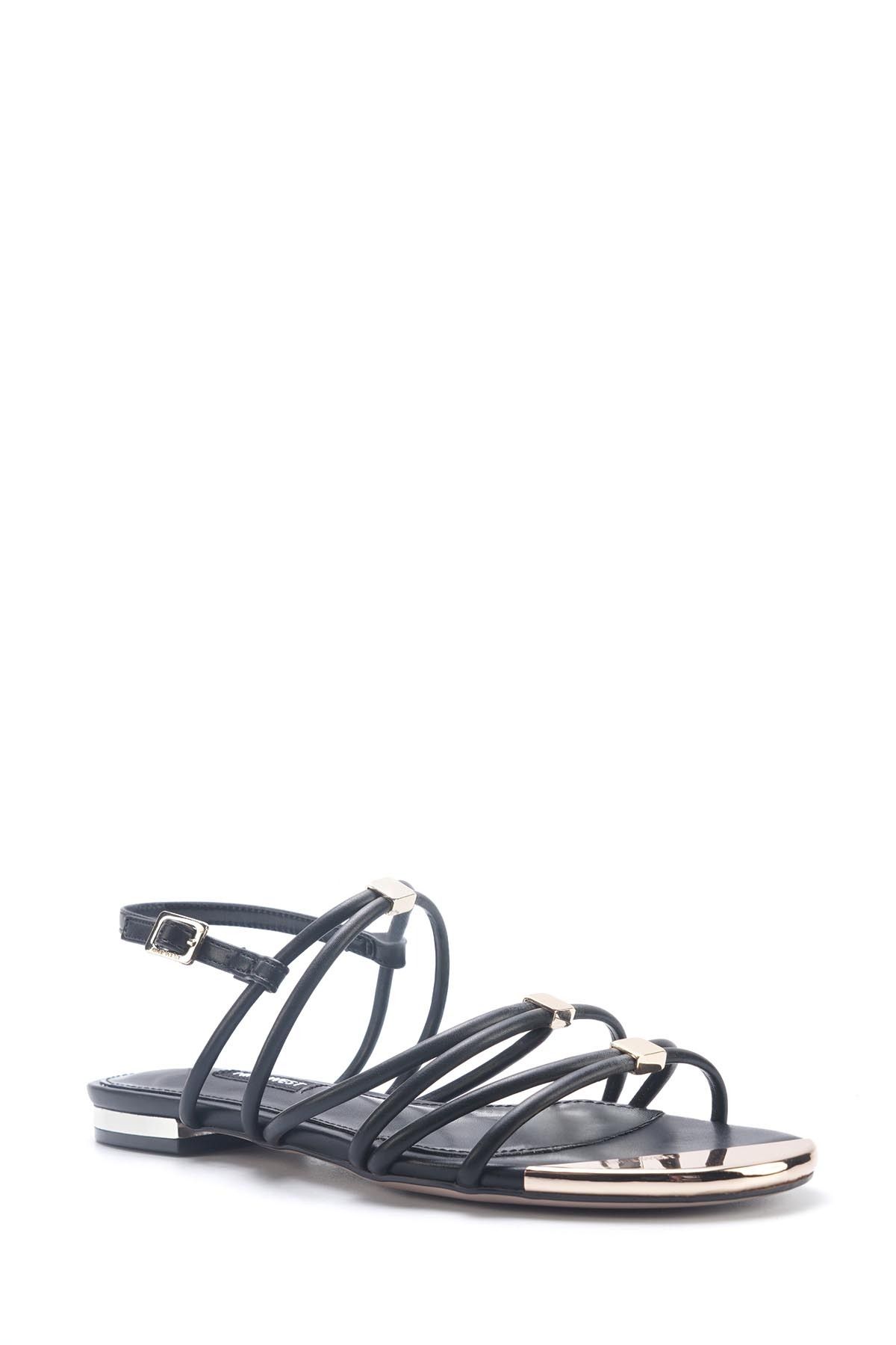 صندل زنانه مارسلا 5FX سیاه ساندال مسطح Nine West