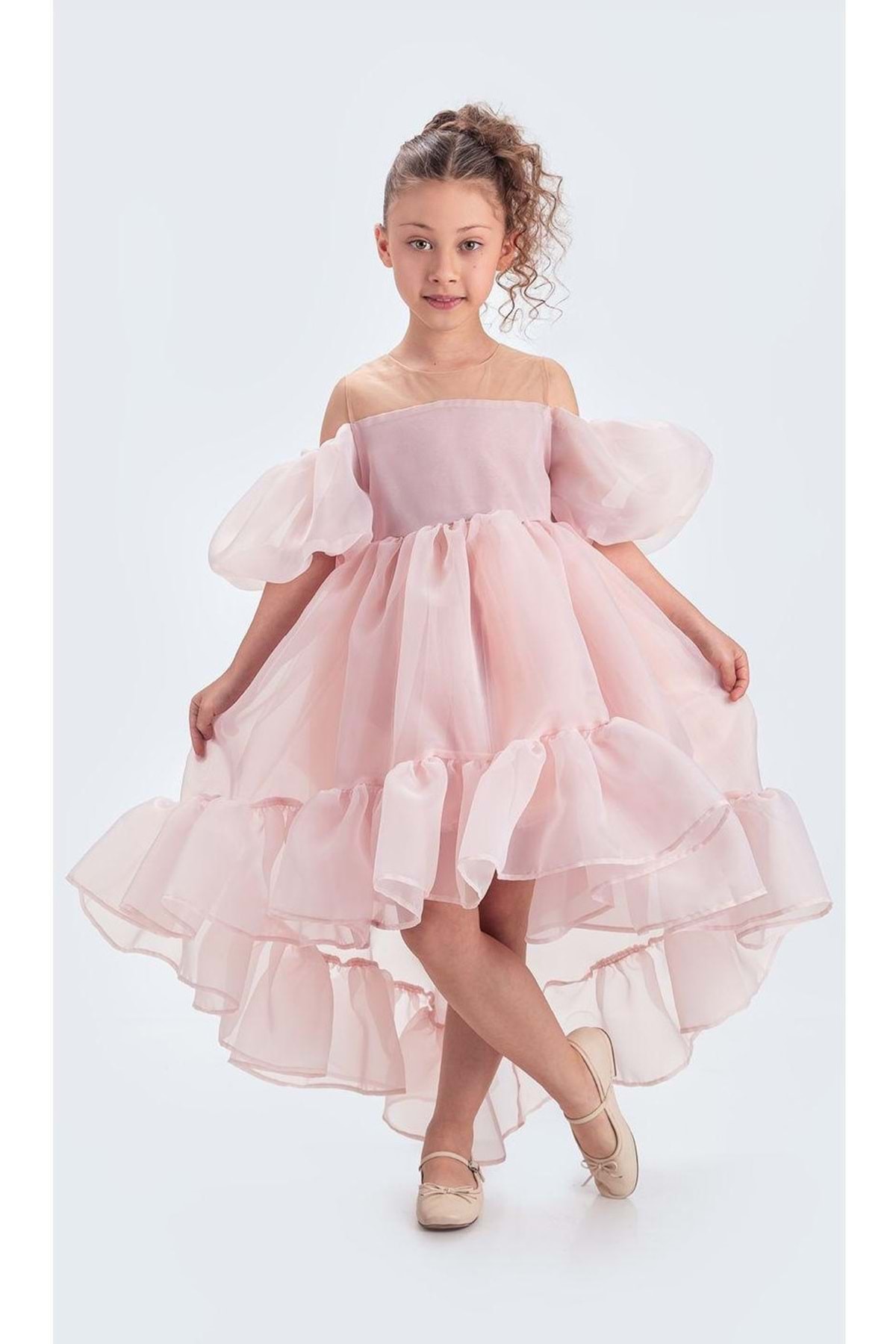 Mnk Baby&Kids Arisvi Kız Çocuk Abiye M00738 PUDRA