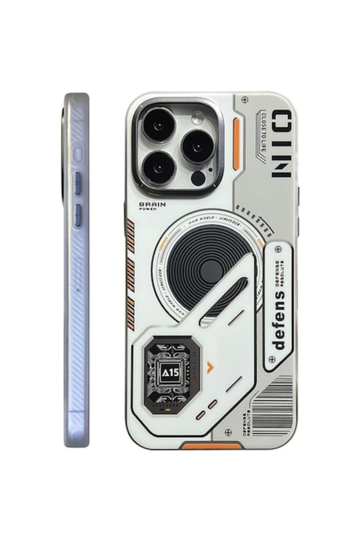 Gtech-Phone Case Cyberpunk / Sci-Fi, G-Tech, compatible with Apple iPhone 16 Pro, MagSafe, White 4