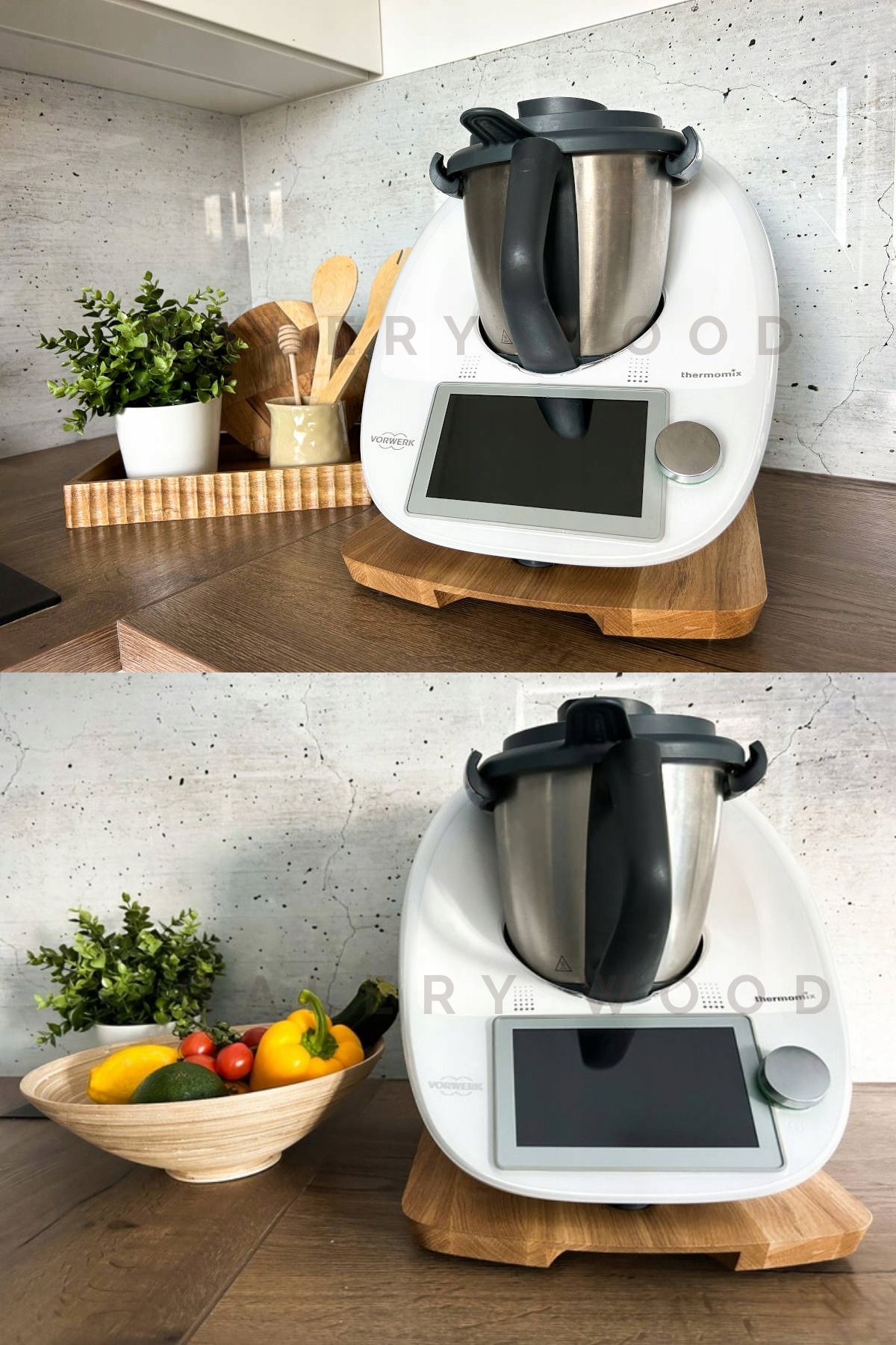 Galery Wood Thermomix TM6 ve TM5 için Ahşap Kaydırıcı, Slider, Stand
