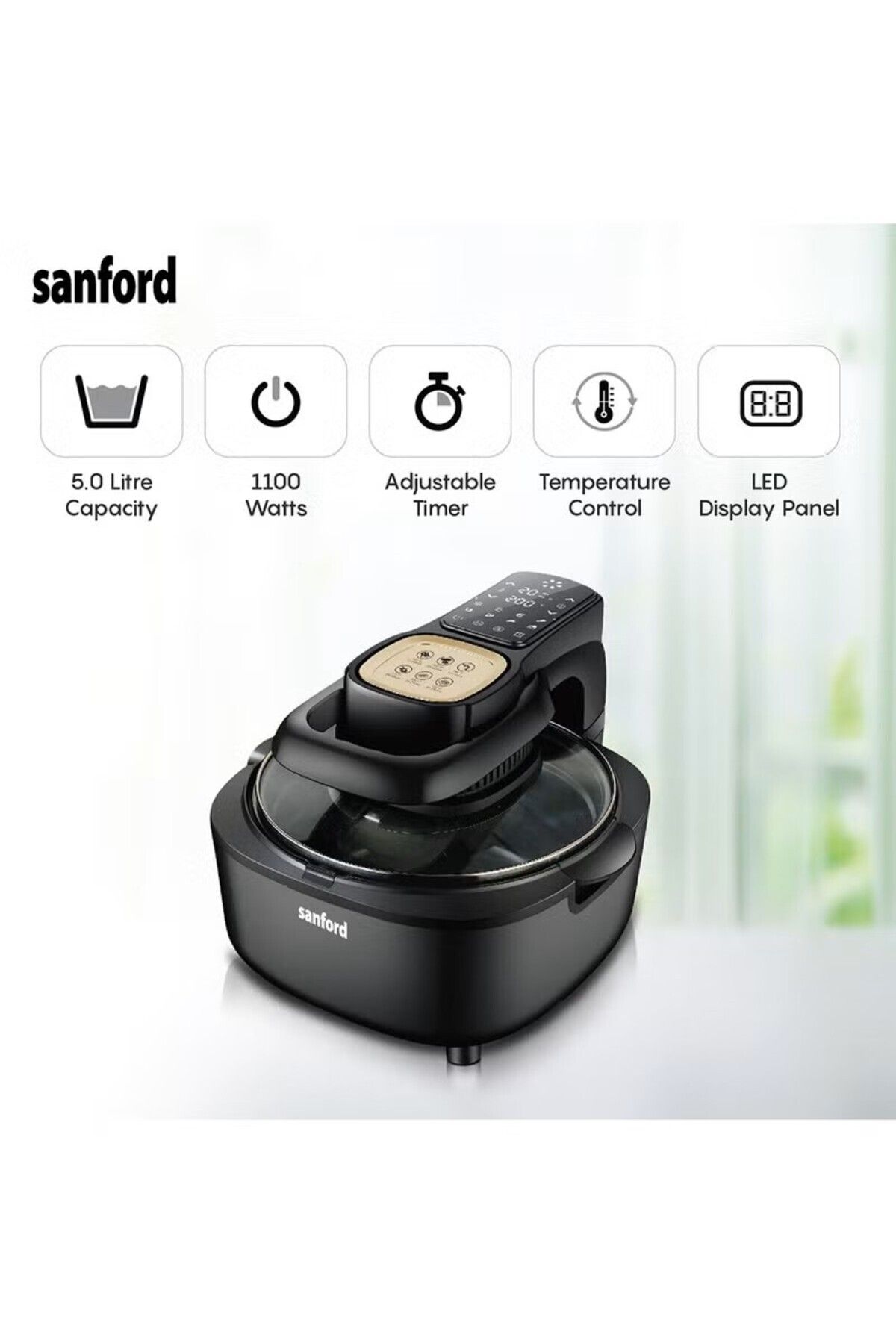 Sanford-Digital Non-Stick Air Fryer, 8 Preset Menus, LED Display with Touch, Oil Free Cooking 4