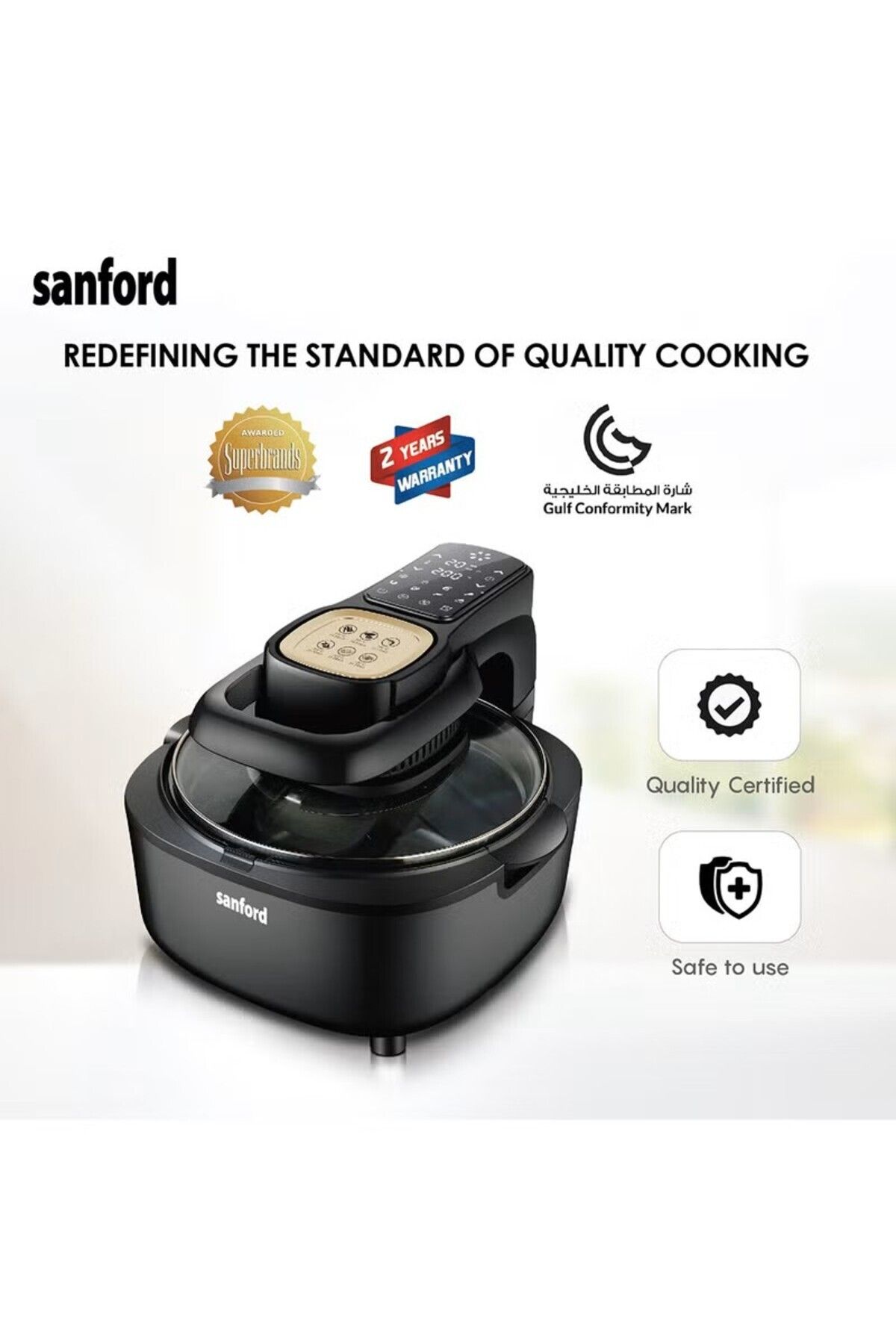 Sanford-Digital Non-Stick Air Fryer, 8 Preset Menus, LED Display with Touch, Oil Free Cooking 6