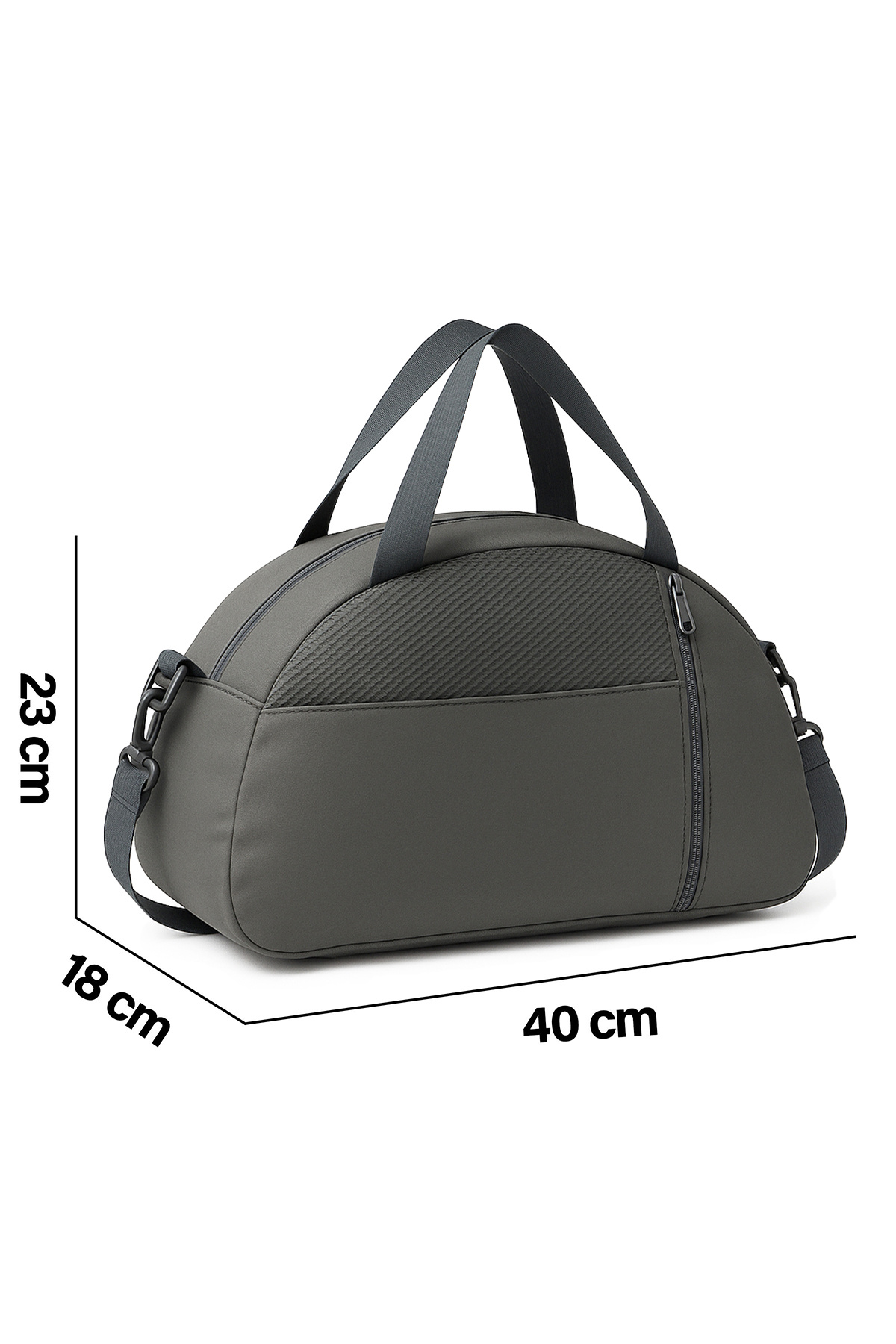 KAFF  Küçük Gri Önü Cepli Ayarlanabilir Omuz Askılı El Seyahat Spor Çantası-0833 - Görsel 7