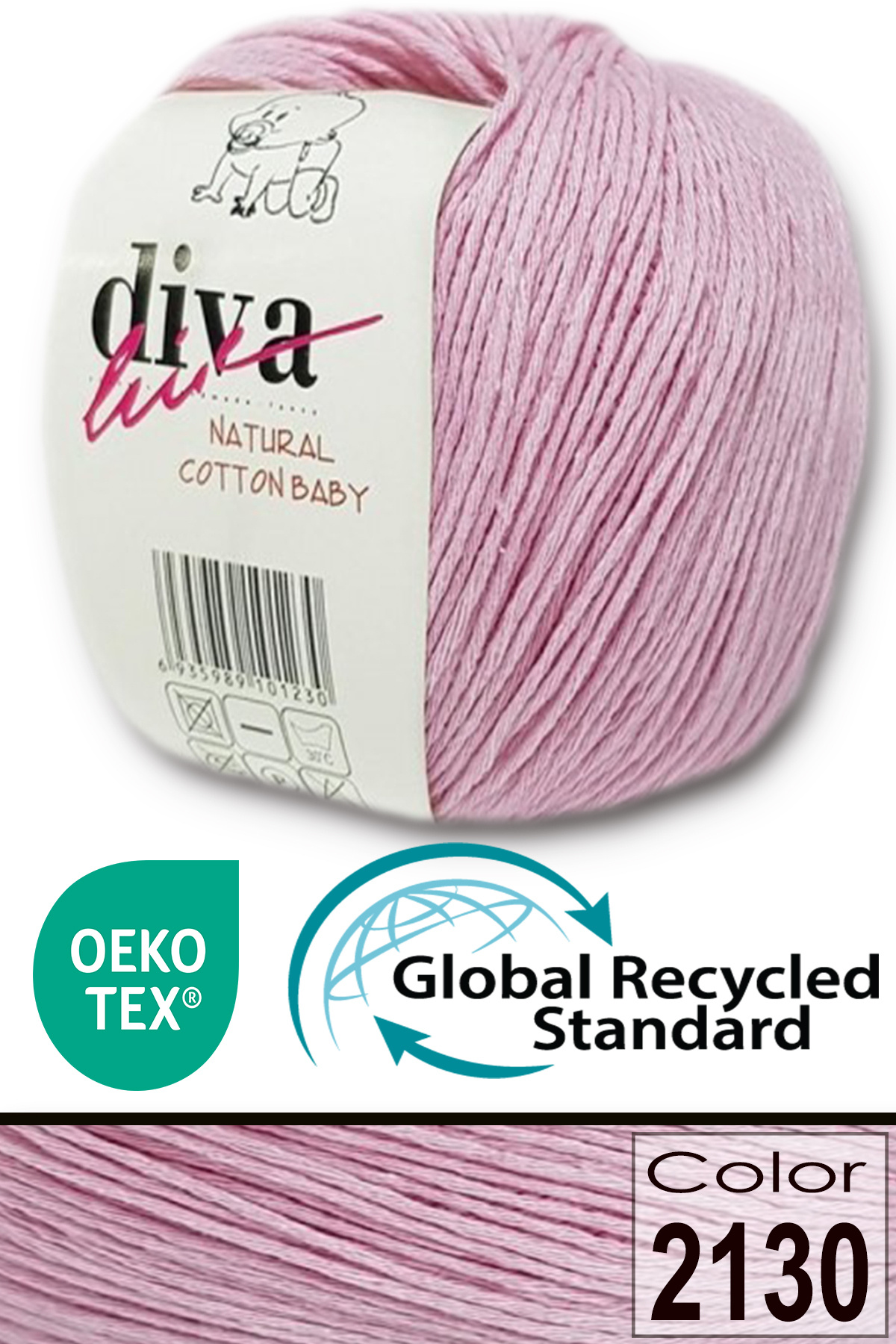 Diva İplik Premium Amigurumi Ipi Punch (PANÇ) Bebe Soft Cotton 50 gr Örgü Pamuk Ip - Toz Pembe