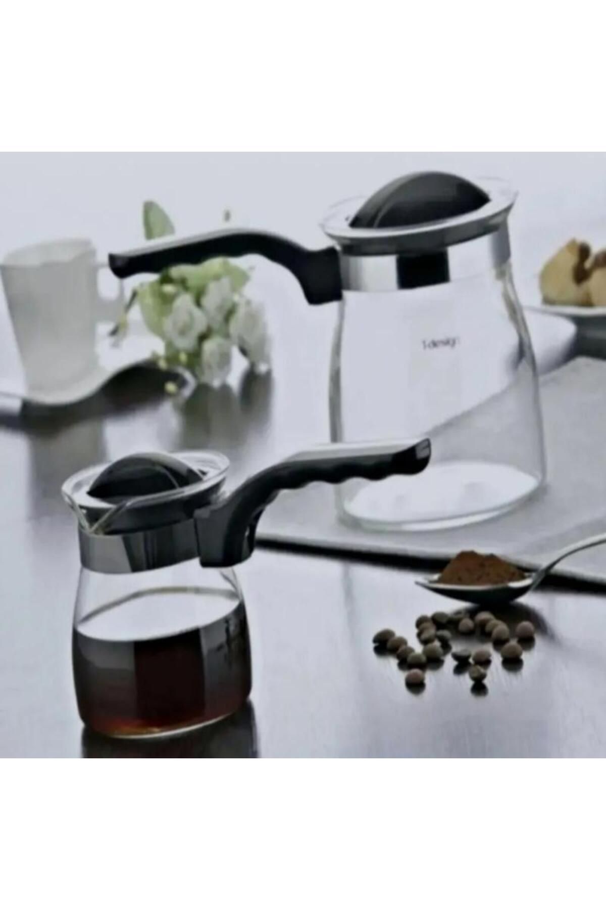 T-Design-Set of 2 Glass Coffee Pot & Milk Jug ●   Borosilicate ●   Suitable for Fever Contact ●   800ml - 300ml 3