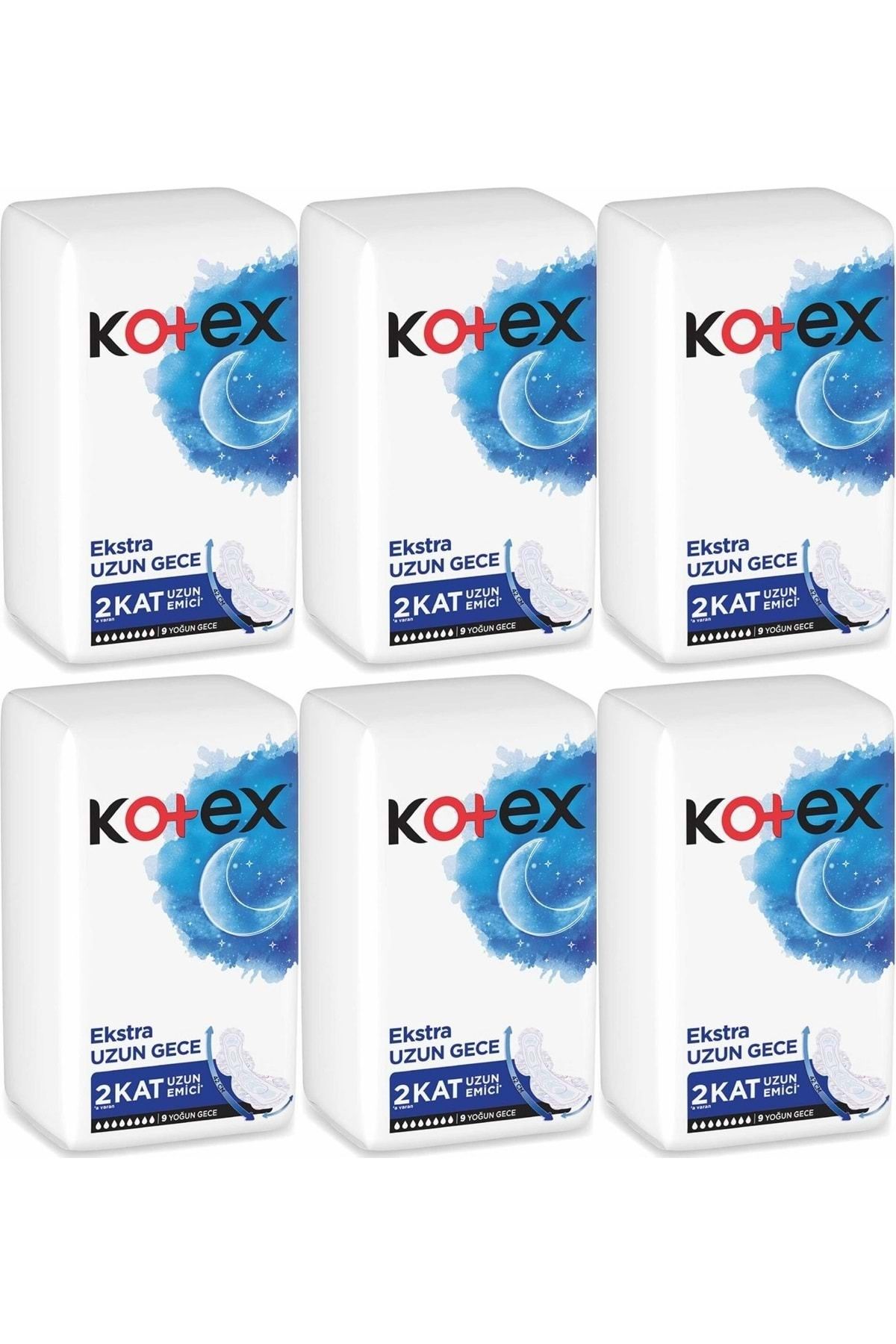Kotex Hijyenik Ped Ekstra Uzun Gece 54 Lü Set (6PK*9)