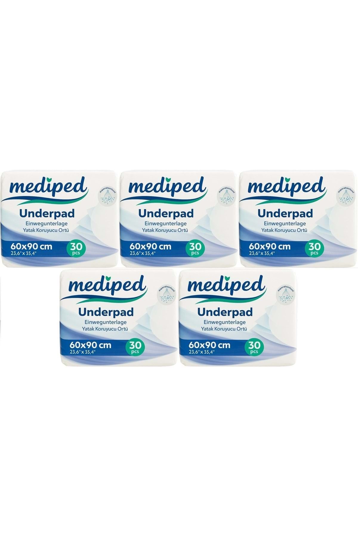 Mediped Hasta Alt Açma Yatak Koruyucu Örtü 60*90cm Klasik 150 Adet (5PK*30)