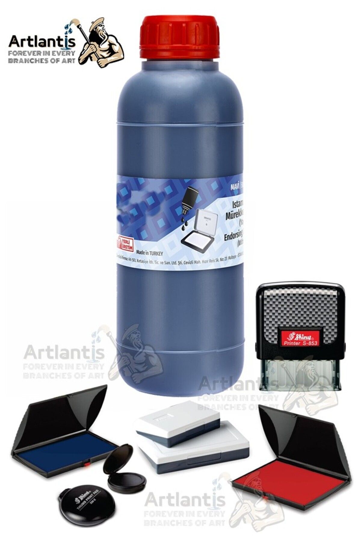 Artlantis Istampa Mürekkebi 500 gr 1 Adet Yağlı Stampa Mürekkebi Kaşe Mürekkebi Hızlı Kurıma Canlı Renk Uzun Ö