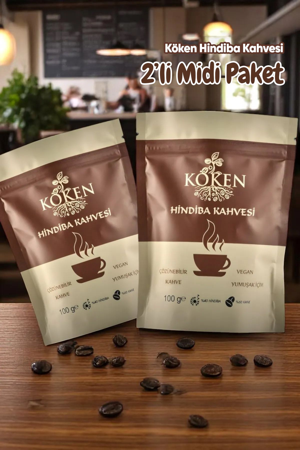 Köken Hindiba Kahvesi – %40 Hindiba %60 Kahve, 2'li Midi Paket
