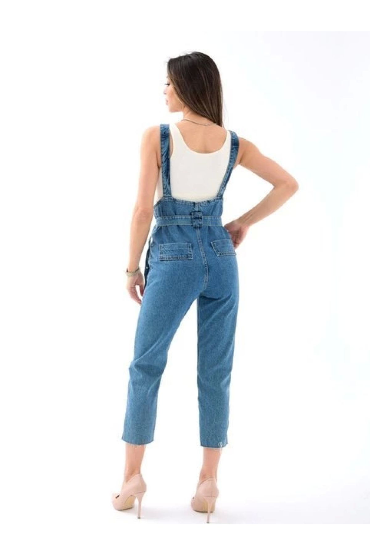 POLEXP Mavi Kot Salopet - Rahat ve Şık Denim Kombinezon