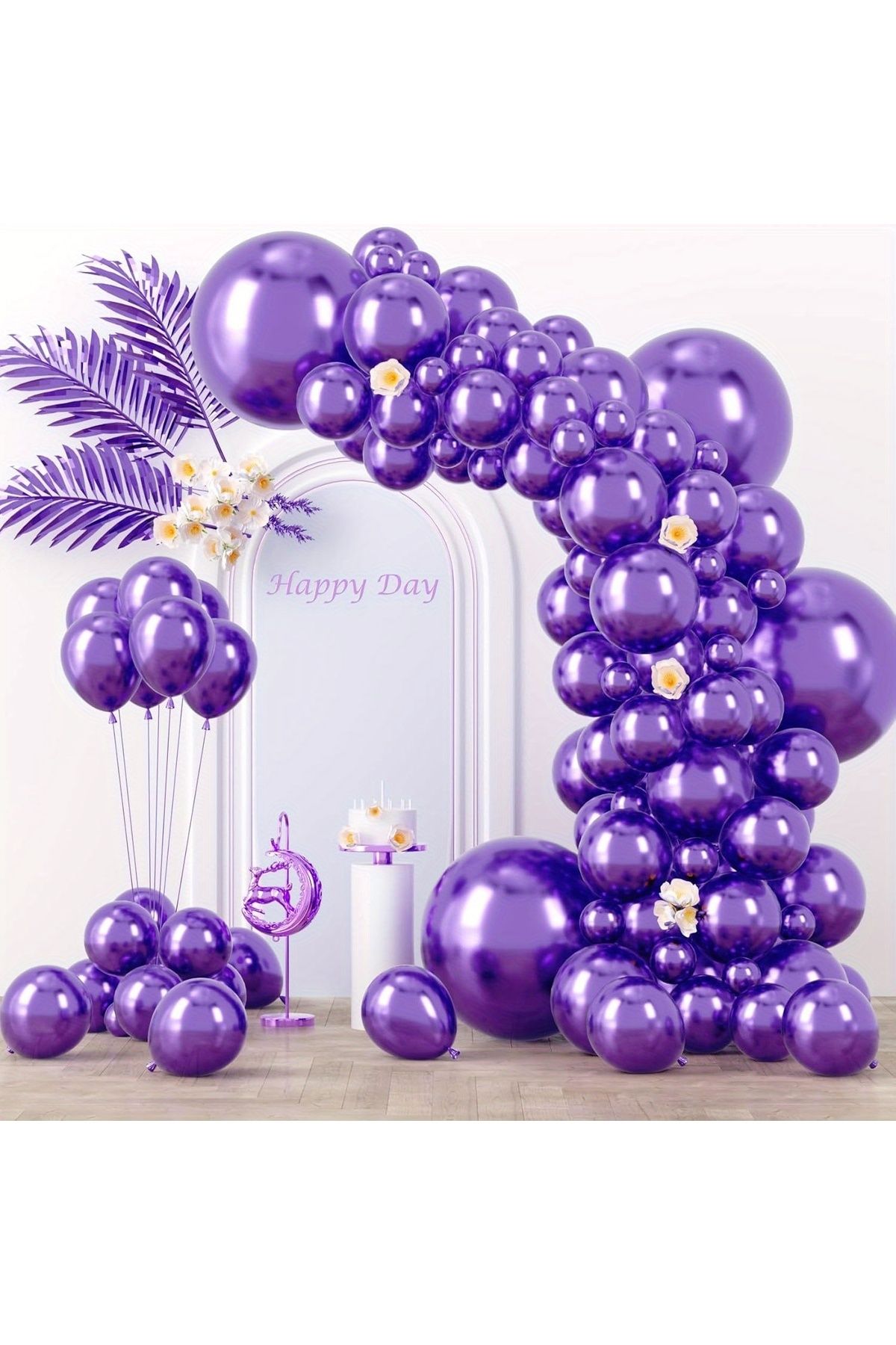 UVERTE 10 Adet 5 Inç12 Cm Violet Mor Balon Doğum Günü Balonu Mini Balon