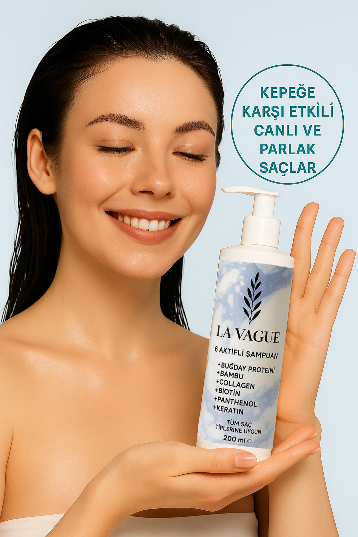 Kolajen ve Keratin Destekli 6 Aktifli Onarıcı Tuzsuz Yoğun Bakım Şampuanı (SLS, Paraben İçermez) — lavagueshamp1 — تصویر 4 از 6