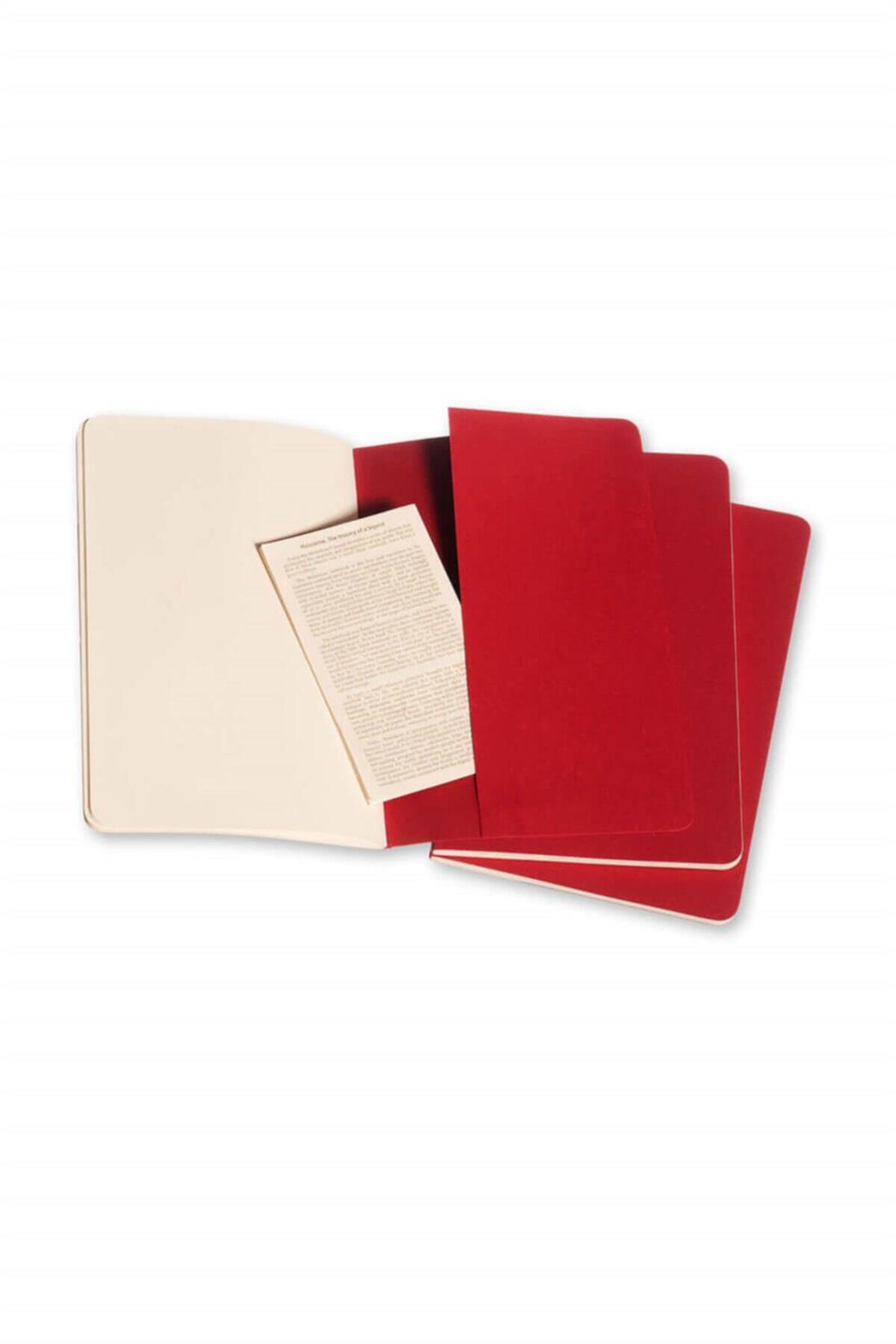 Moleskine-Cahier 3 бр. обикновени картонени калъфи за тетрадки, размер L, червени 4