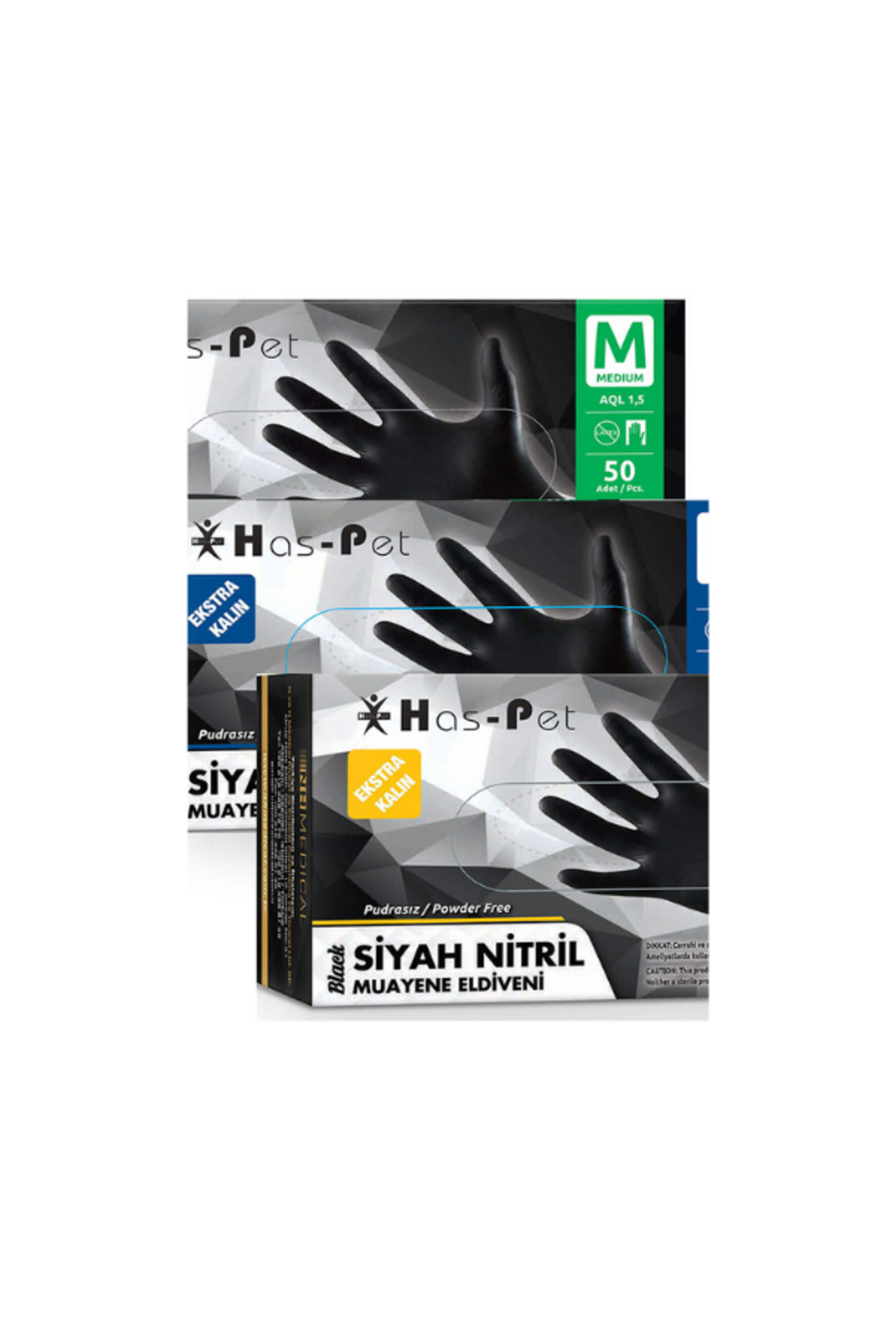 Eldiven Siyah Nitril 100lü Pudrasız M