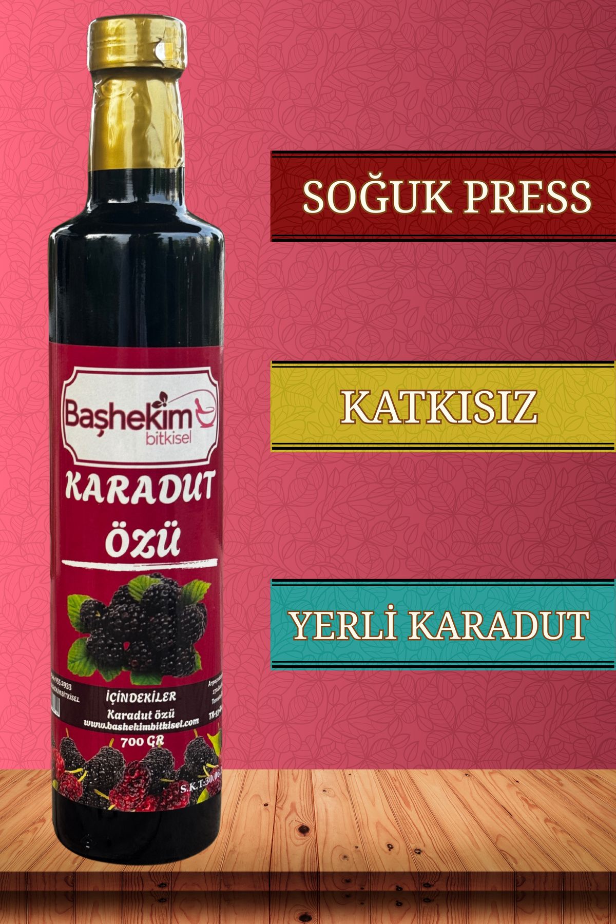 Başhekim Karadut Özü 700 Gr Soğuk Press Yerli Keçiboynuzu Katkısız Saf Isıl İşlem Görmemiş