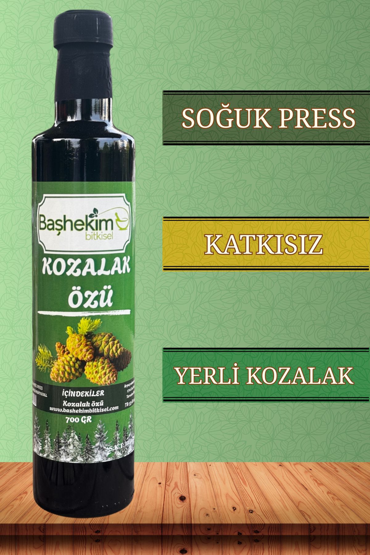 Başhekim Kozalak Özü 700 Gr Soğuk Press Yerli Kozalak Katkısız Saf Isıl İşlem Görmemiş