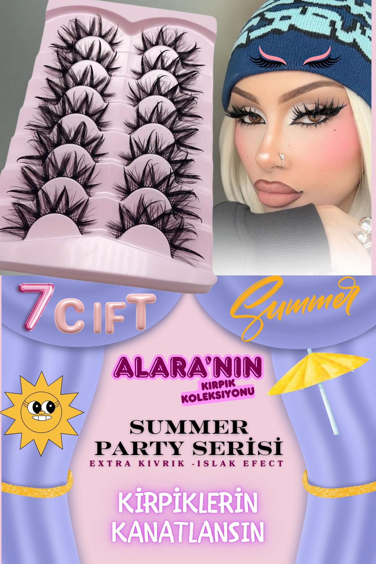 alaraycosmetics ALARA'NIN KİRPİK KOLEKSIYONUNDAN 3D PERFORMANS LİFTİNG GÖRÜNÜMLÜ EXTRA HACIMLI 7 ÇİFT LUXRY KİRPİK