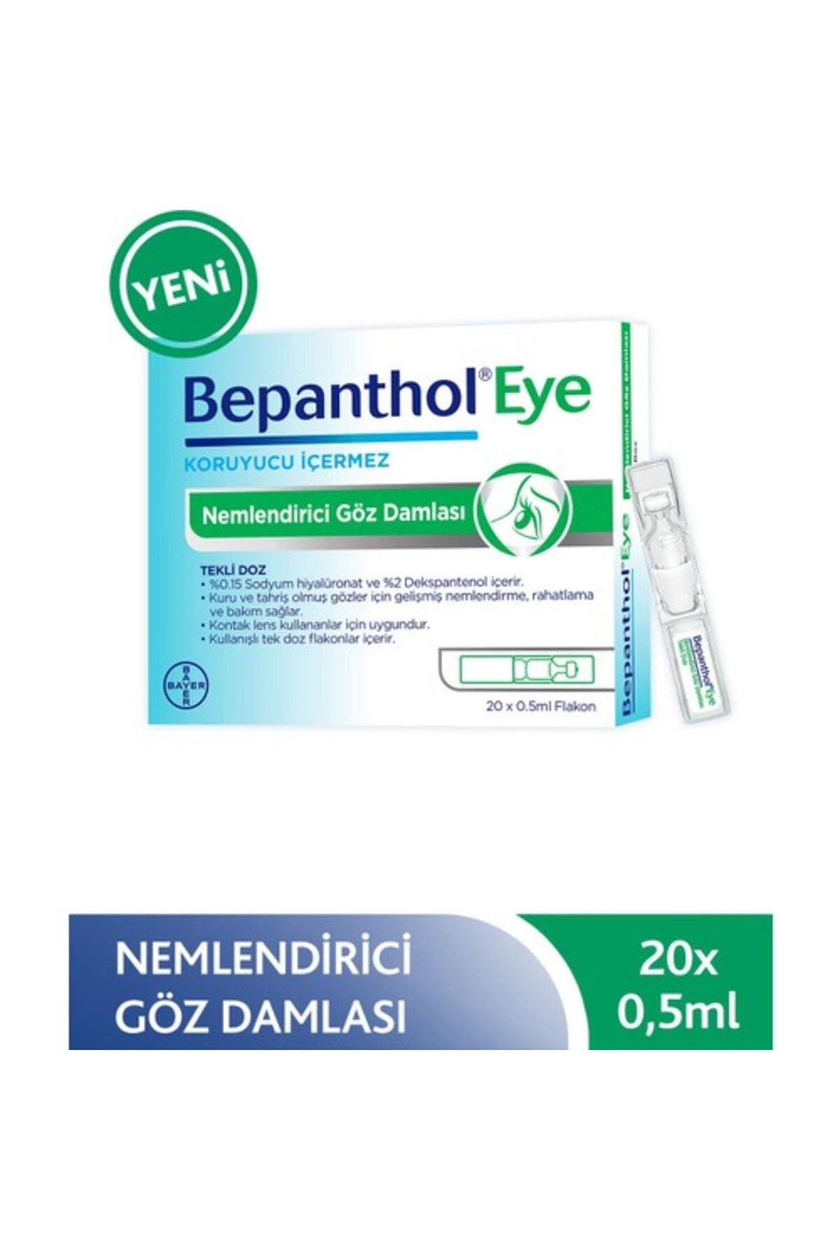 Bayer Bepantholeye Nem. Goz Damlası Tek Doz 20X0.5Ml