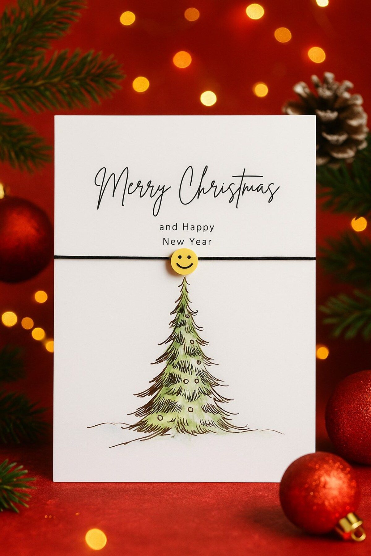 Emtory 10 Adet Merry Christmas Design - Emoji Bileklik- Yılbaşı Hediyesi - Şans Bilekliği - Yılbaşı Hatıra
