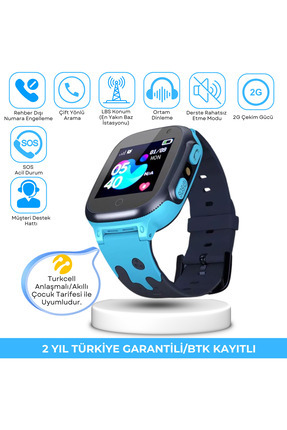 JETZU J5 Akıllı Çocuk Saati Lbs Konum Özellikli Sesli Görüşme Btk Onaylı Yerl...