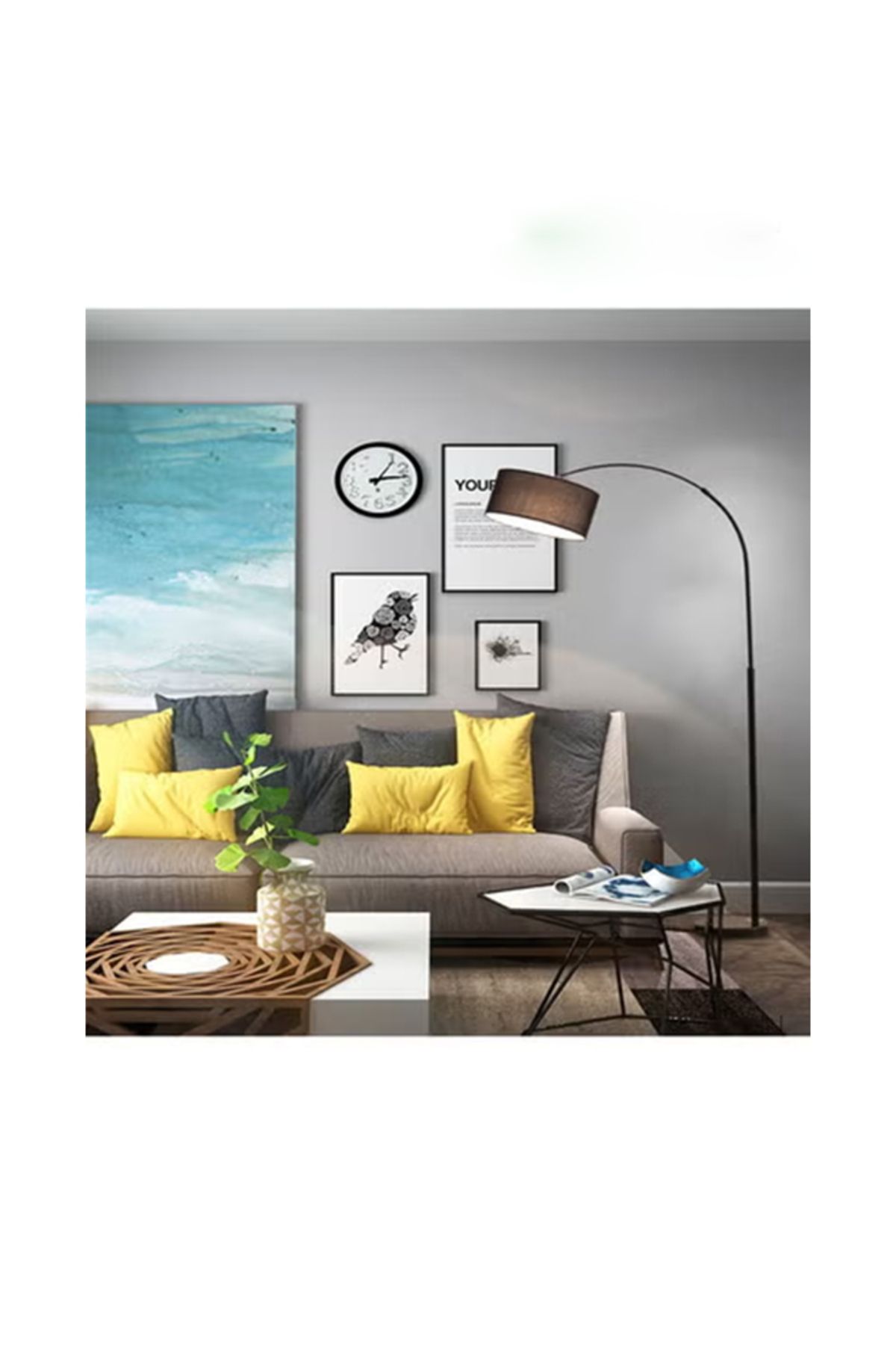 Generic-Domuik Floor Lamp Led Vertical Retro Curved Pole Lamp 4