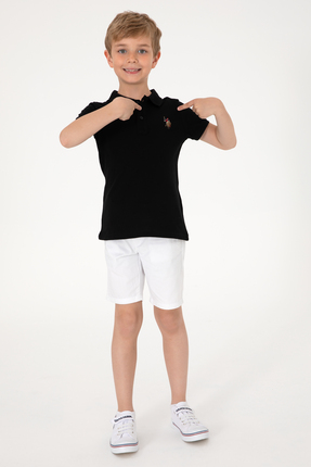 U.S. Polo Assn. Erkek Çocuk Siyah Basic Polo Yaka Tişört 50306484-VR046