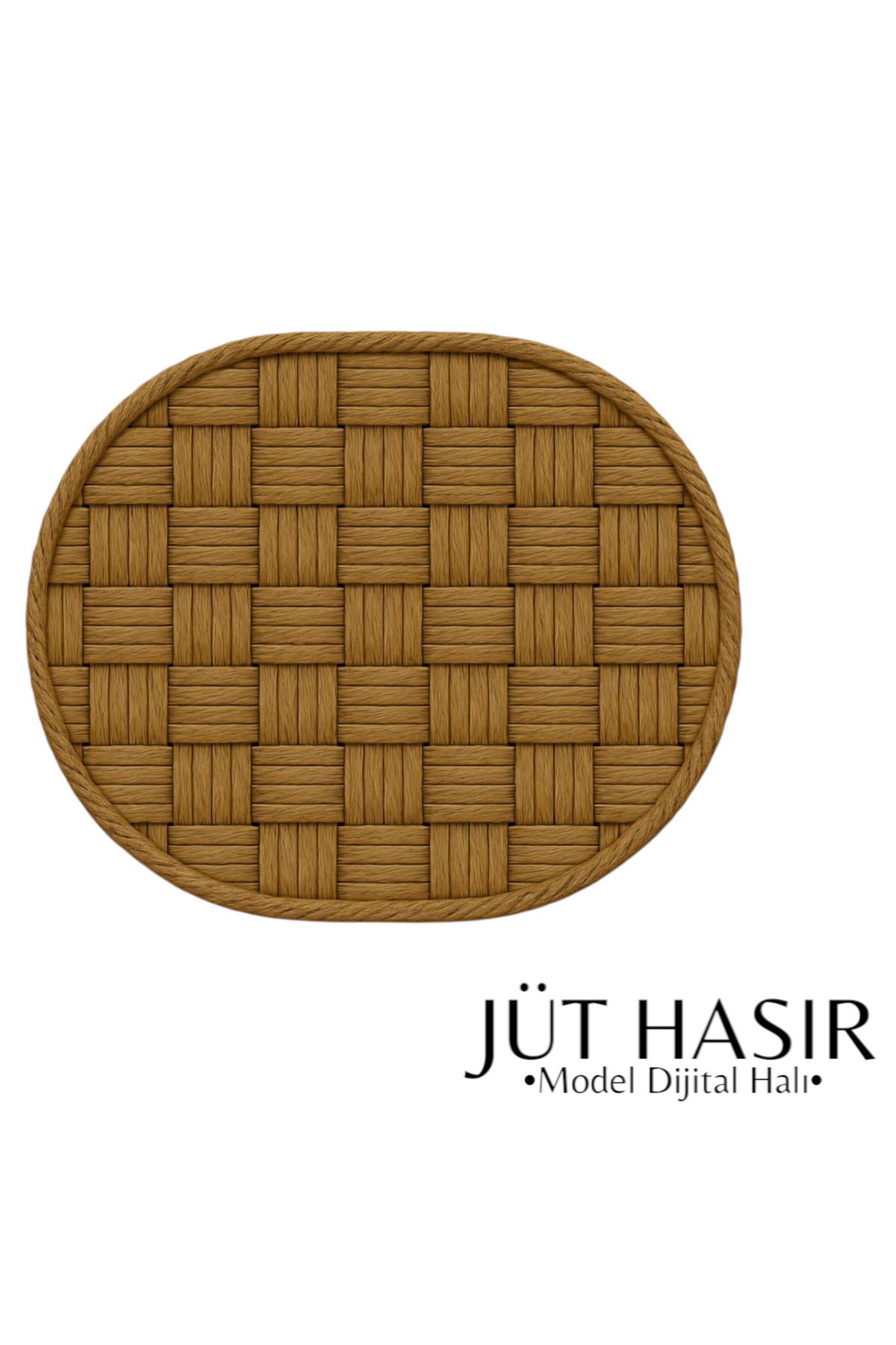 new colourse Jüt hasır model oval yıkanılabilir baskılı salon, mutfak, halı