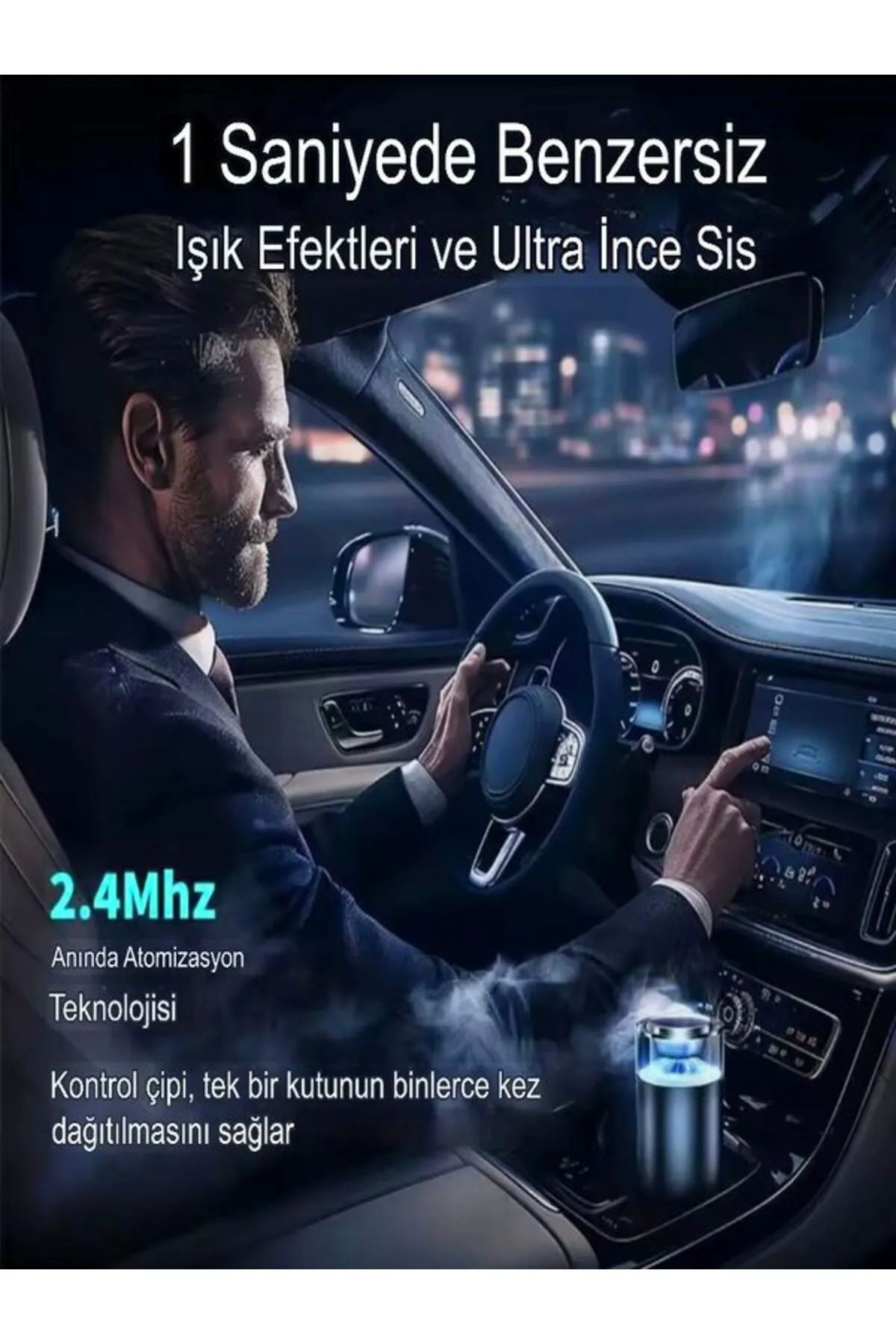 AVİGO Dokunmatik 800mAh Şarjlı Yıldız Lazer Efektli Araç Ev ve Ofis İçi Kokulu Hava Nemlendirici
