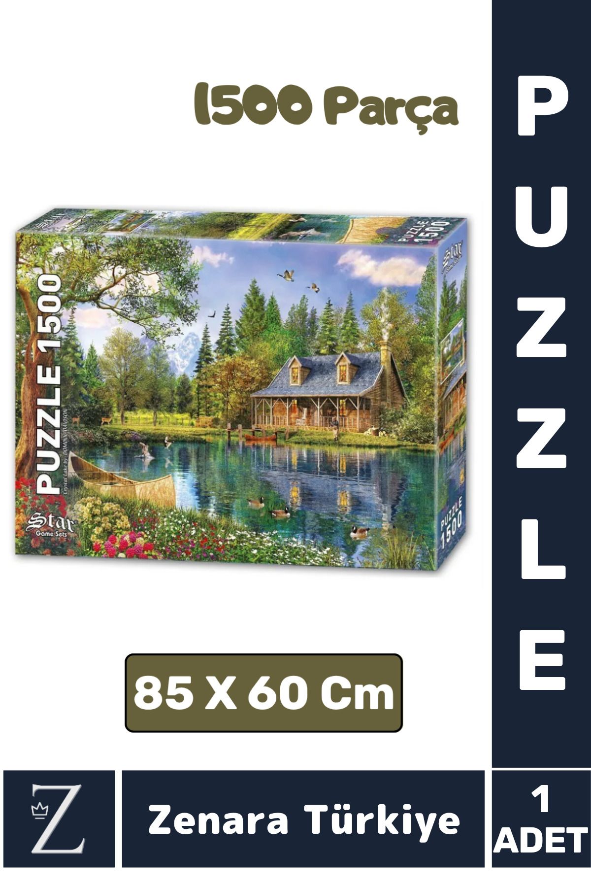 Zenara Eğlenceli Eğitici El Göz Görsel Algı Hafıza Beceri Geliştirici 1500 Parça PUZZLE KRİSTAL GÖL
