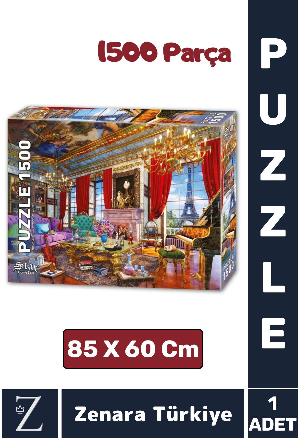 Zenara Eğlenceli Eğitici El Göz Görsel Algı Hafıza Beceri Geliştirici 1500 Parça PUZZLE PARİS'TE BİR KONAK