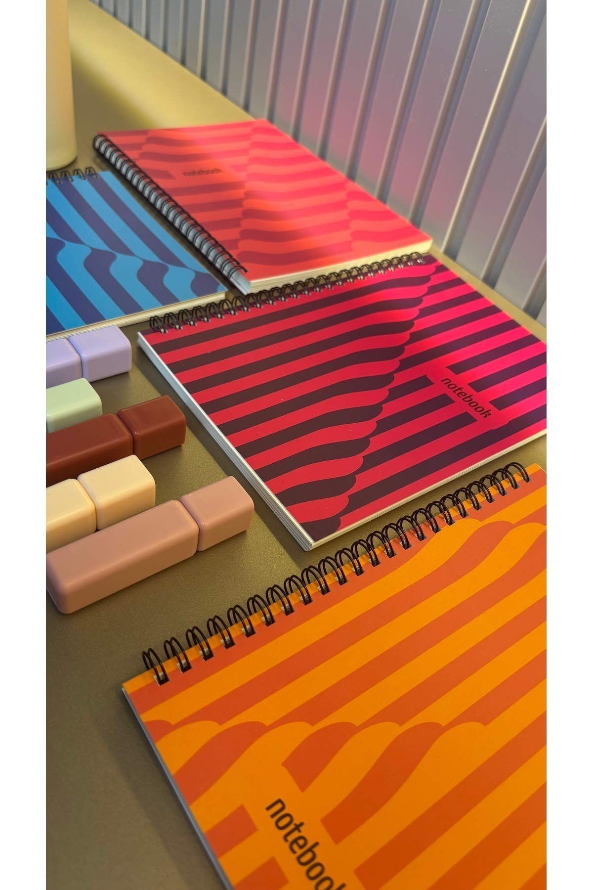 Apeirona-4-piece Checked School Notebook Set - A5 - 90 Pages 4