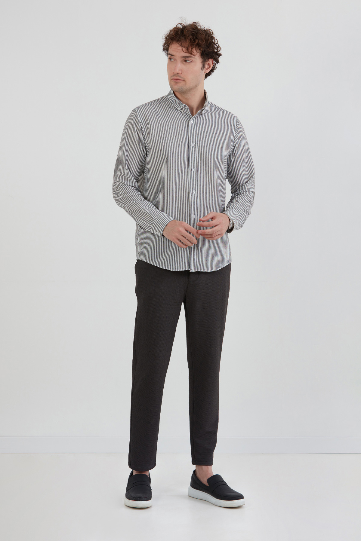 Fulla Moda-Waffle Fabric Tie Waist Jogger Pants 1