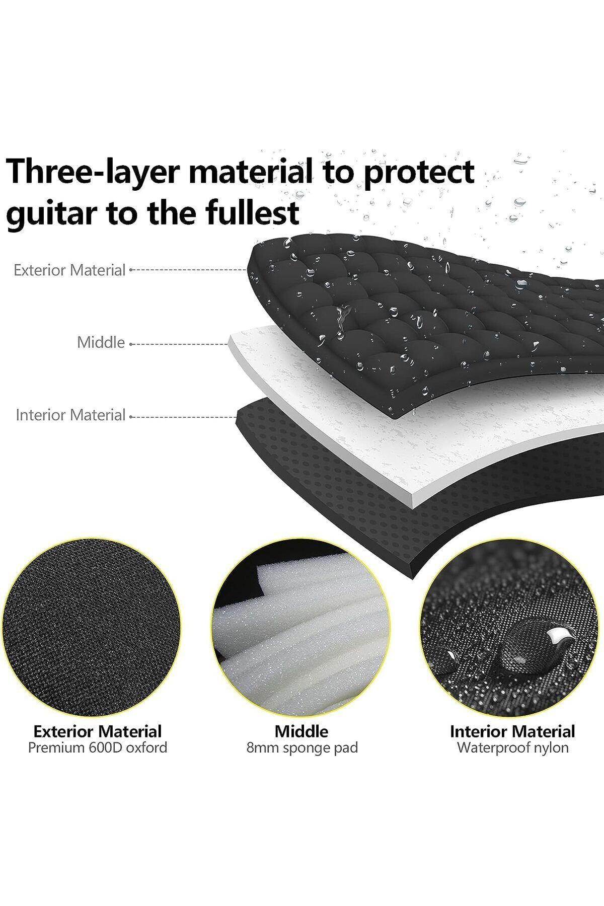 Donizetti-Professional Binding Sheet Case Waterproof 20 Mm Padded Gigbag Short Handle Softcase - 1 Set Wire Gift 7