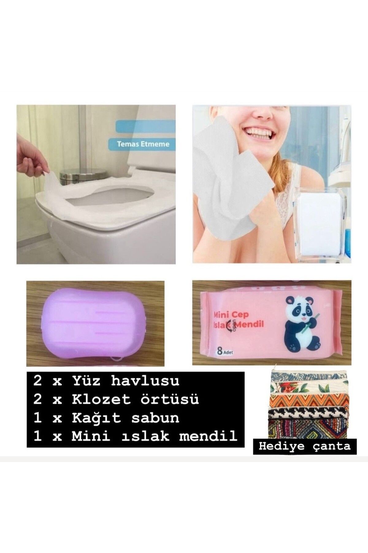 Poros Store Taşınabilir Mini Hijyen ve Seyahat Seti, Pembe