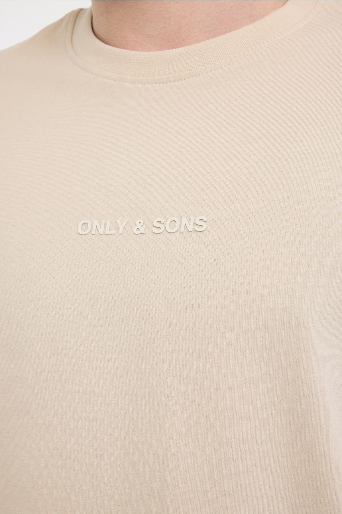 Only & Sons-Ανδρικό κοντομάνικο μπλουζάκι Onslevı Life Reg Text Ss Ecru 4