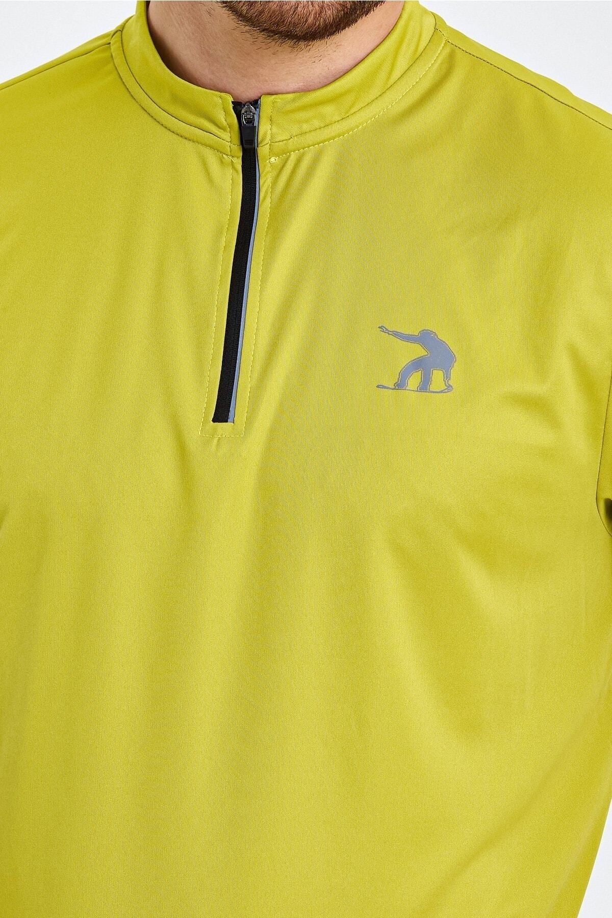 Adams-Men's Training Zippered High Collar Polyester T-Shirt 2