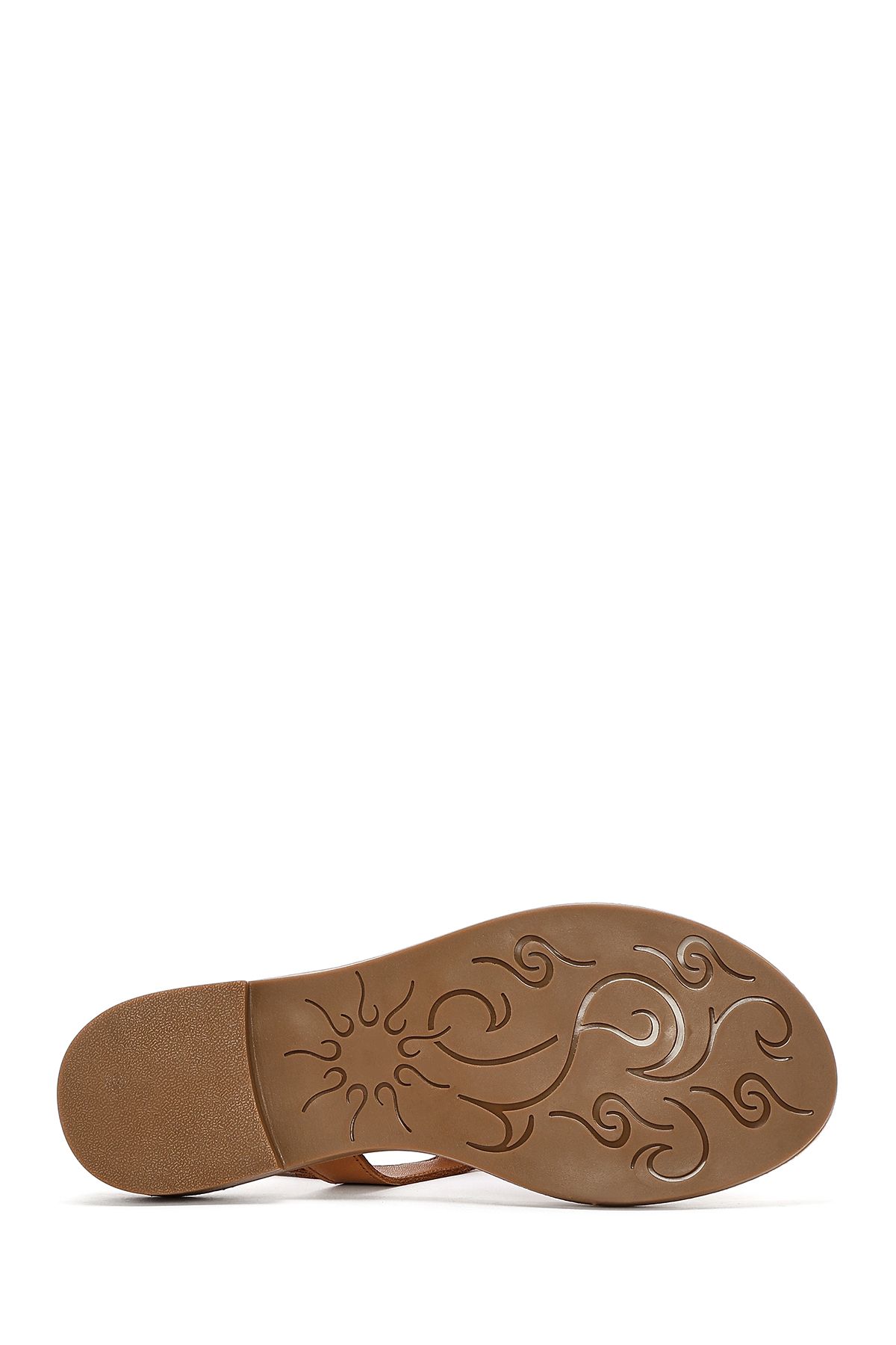 Derimod-Women's Tan Flip Flops Genuine Leather Sandals 25Sfd361918 4
