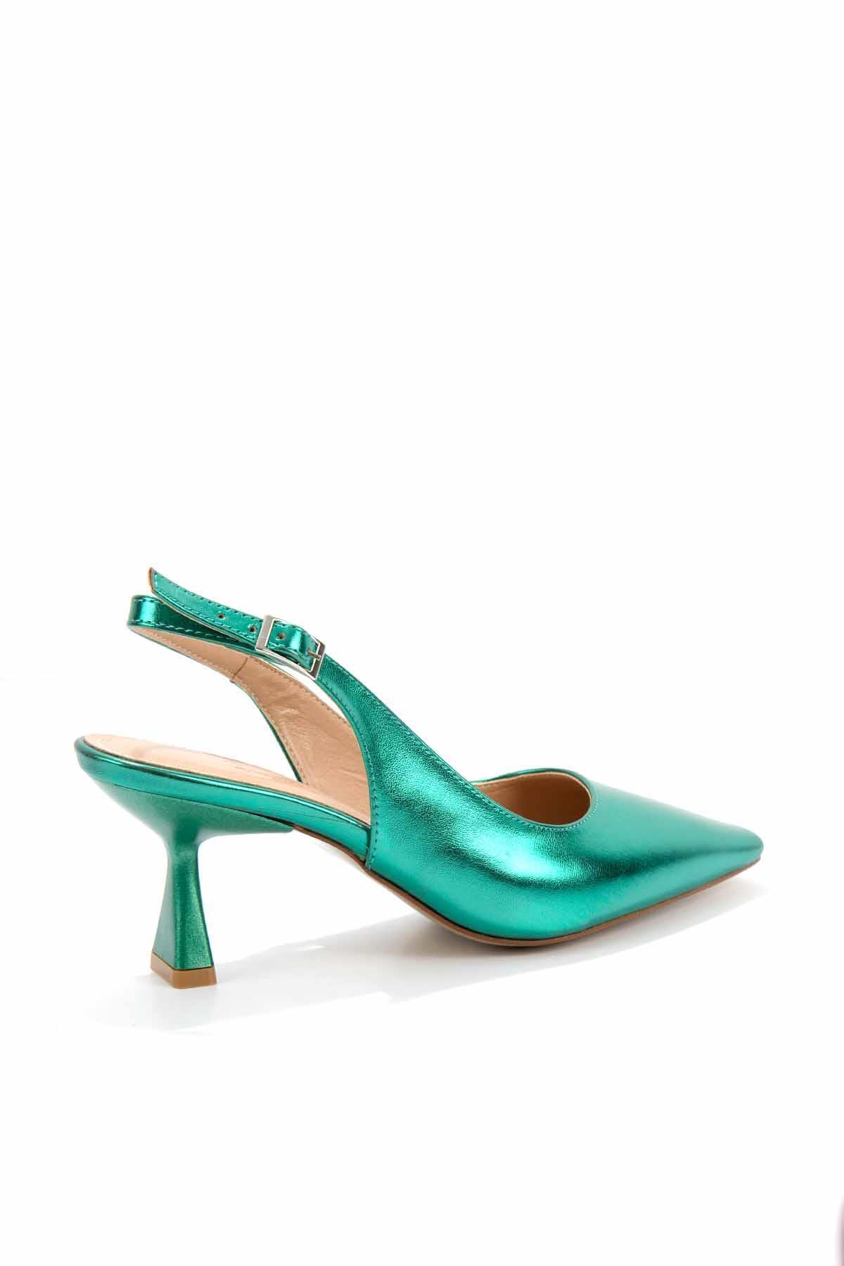 Bambi-Hellgrüne klassische Damenschuhe mit Absatz K 01232150209 4