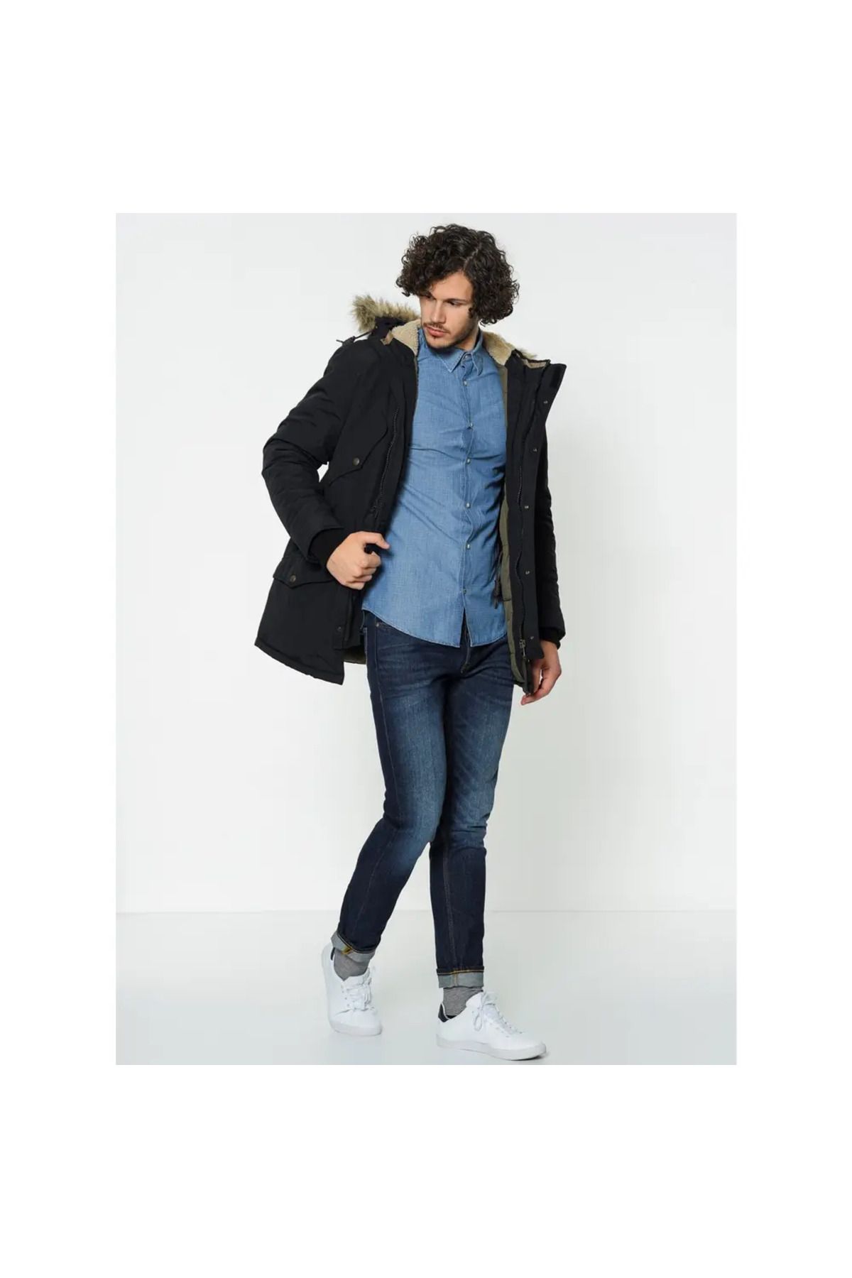 شلوار جین آبی مردانه Jack Jones 12127242 TIM Slim Fit سرمه ای Jack & Jones