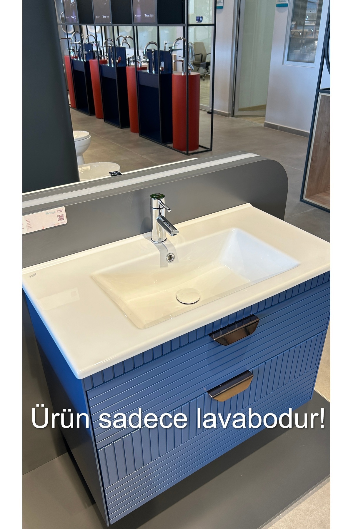 Turkuaz Cerastyle Arte Etajer Uyumlu Lavabo 75*45 Cm