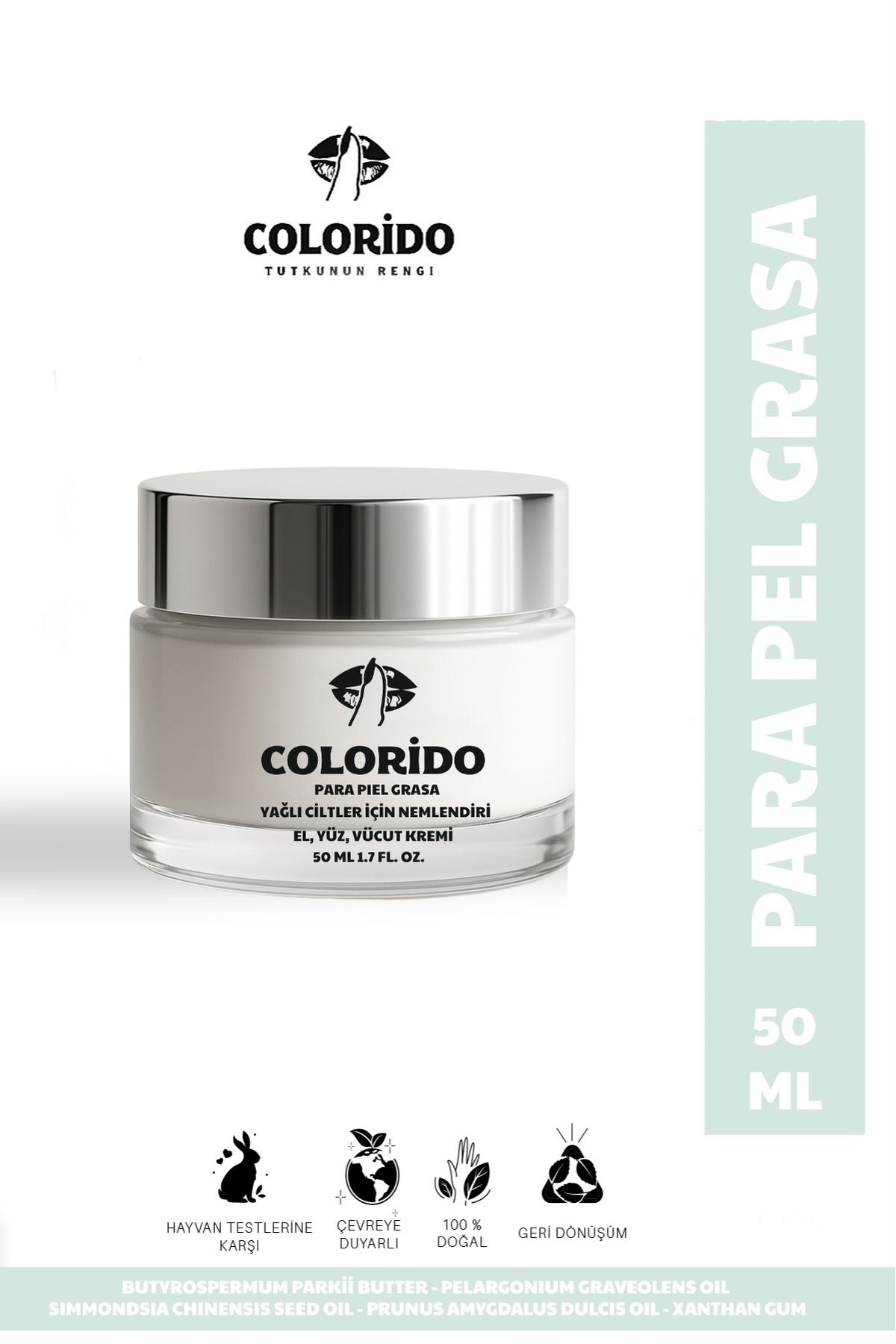 Colorido Kozmetik Colorido Para Peıl Grasa -yağlı Ciltler Için Nemlendirici El,yüz Ve Vücut 3'ü 1 Arada Nem Kremi 50ml